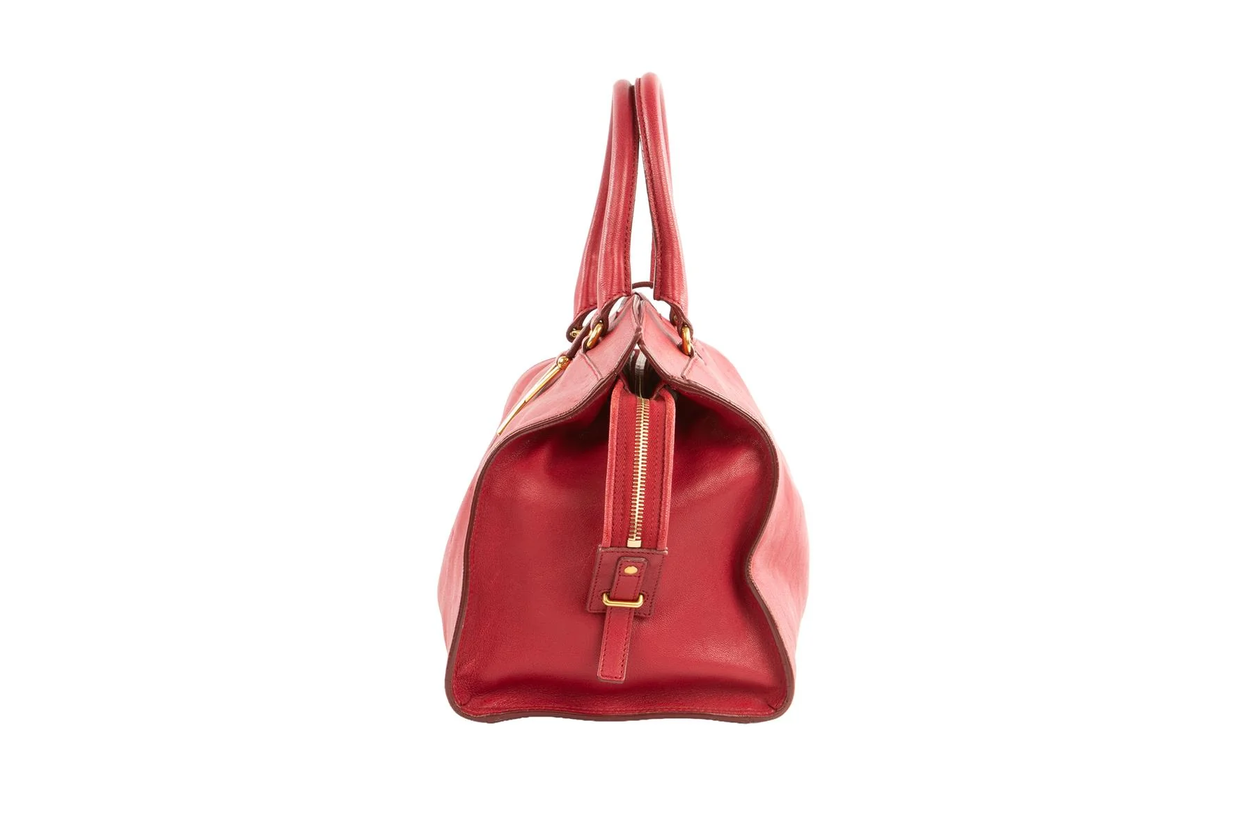 YVES SAINT LAURENT RED CABAS CHYC LEATHER TOTE BAG - Image 5