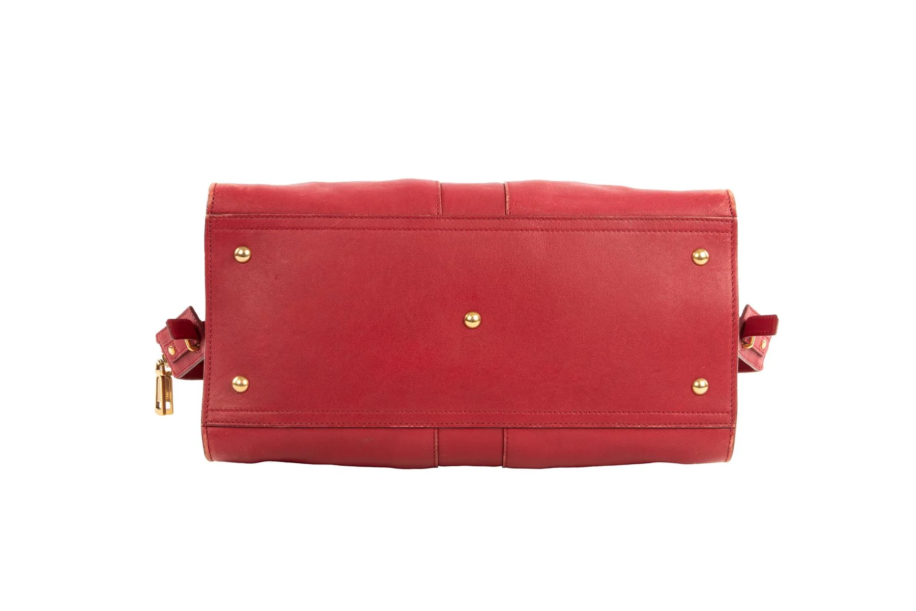 YVES SAINT LAURENT RED CABAS CHYC LEATHER TOTE BAG - Image 7