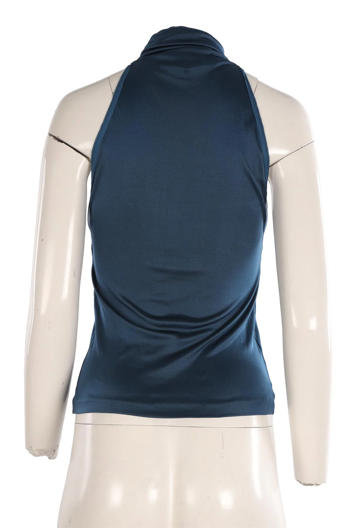 YVES SAINT LAURENT RIVE GAUCHE BLUE JERSEY TOP SMALL - Image 4
