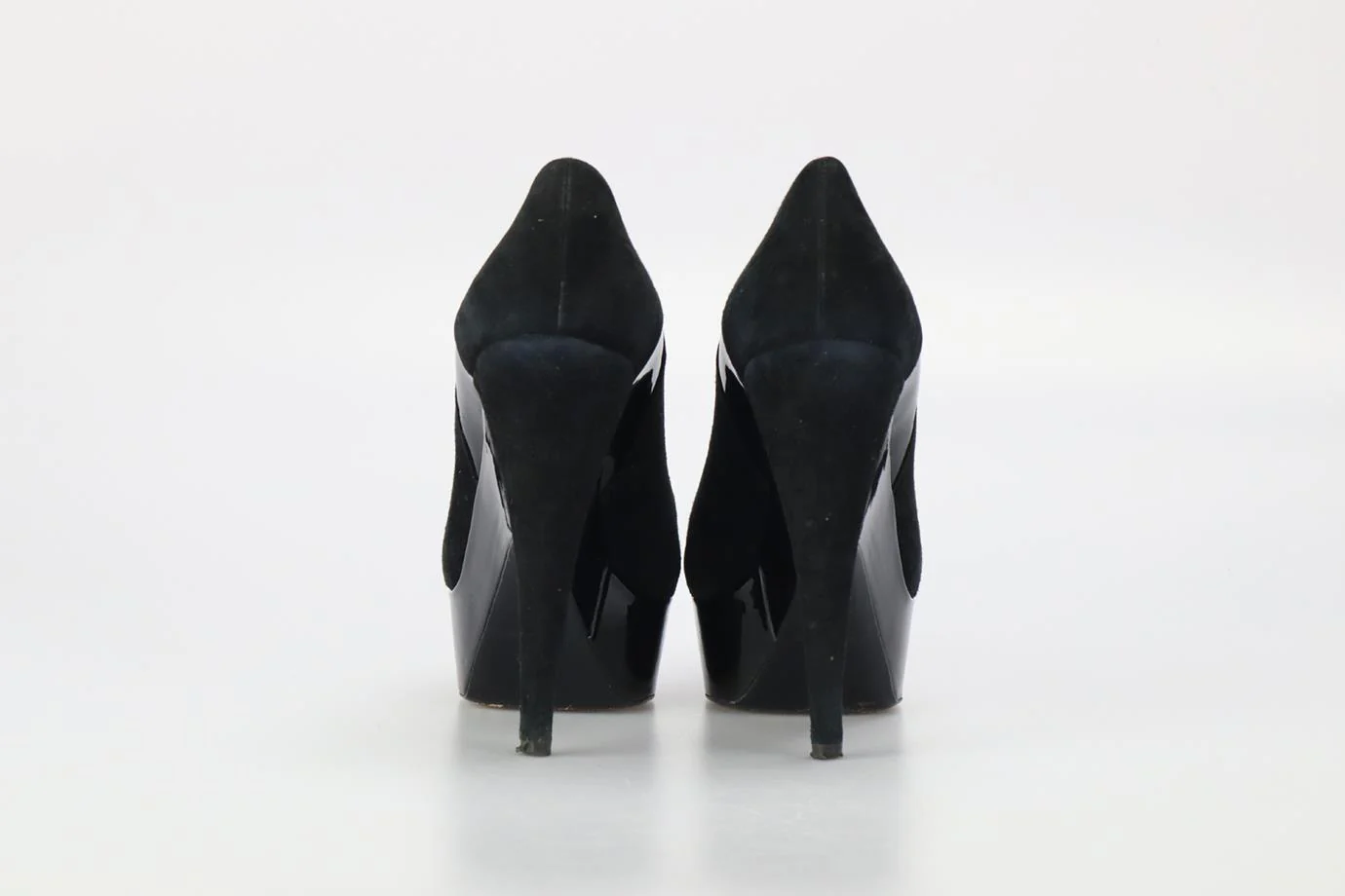 YVES SAINT LAURENT SUEDE AND PATENT LEATHER PLATFORM PUMPS EU 38 UK 5 US 8 - Image 5