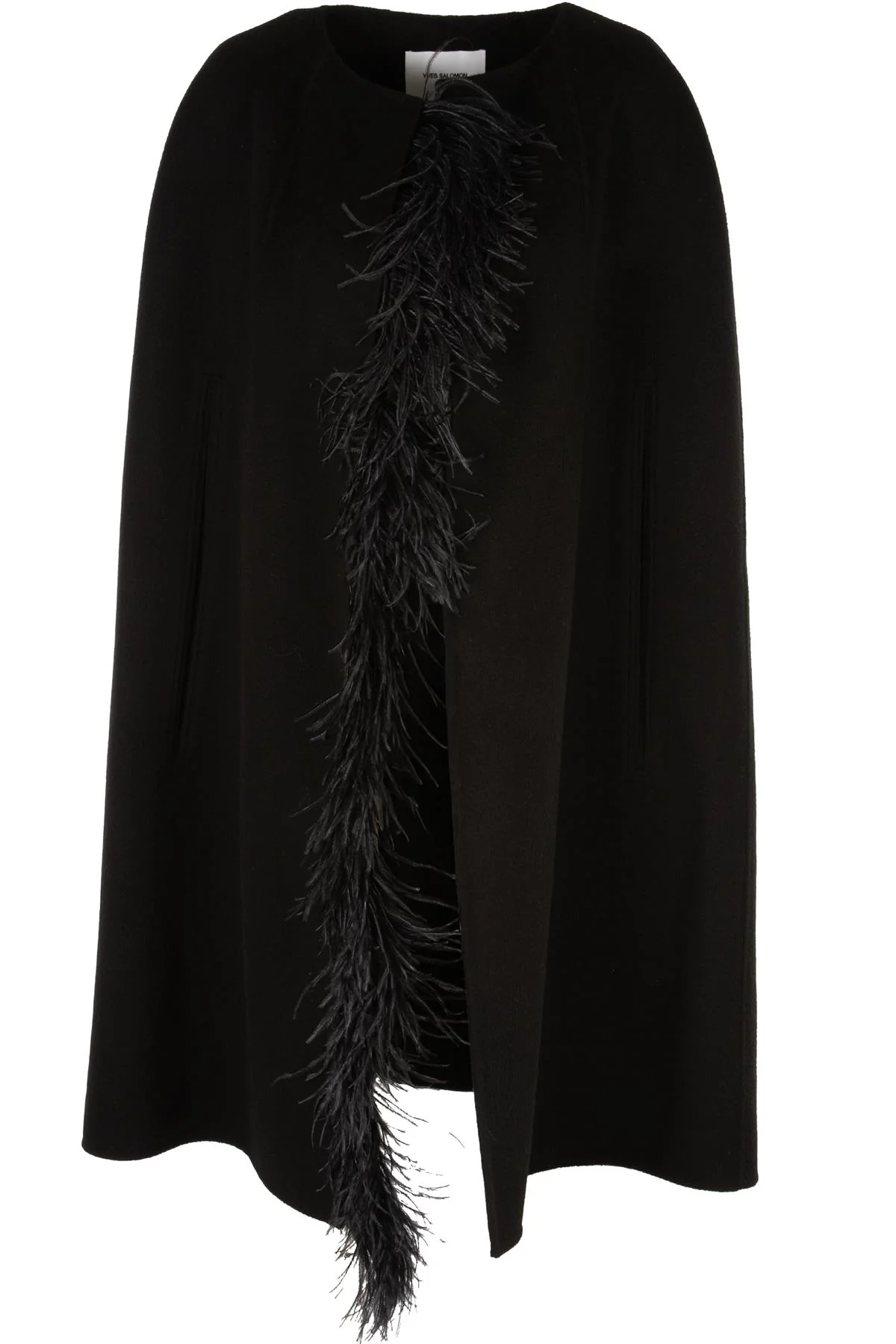 YVES SALOMON BLACK CASHMERE CAPE FR 38 UK 10
