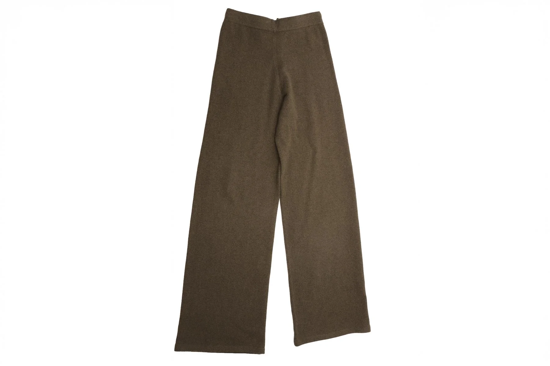 YVES SALOMON GREEN WOOL WIDE LEG PANTS SMALL - Image 4