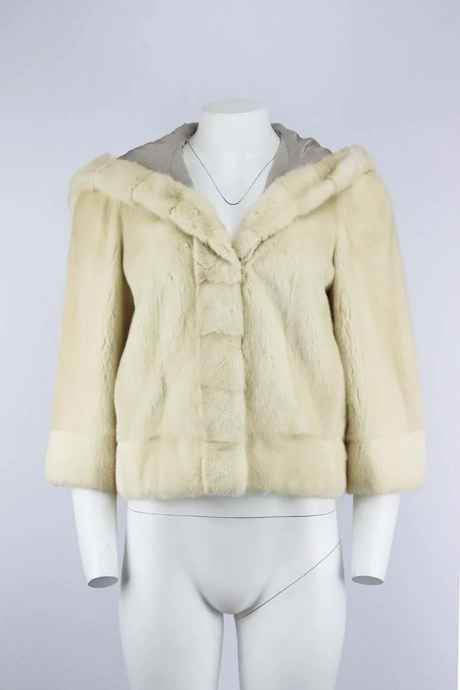 YVES SALOMON HOODED MINK FUR JACKET FR 38 UK 10 - Image 2