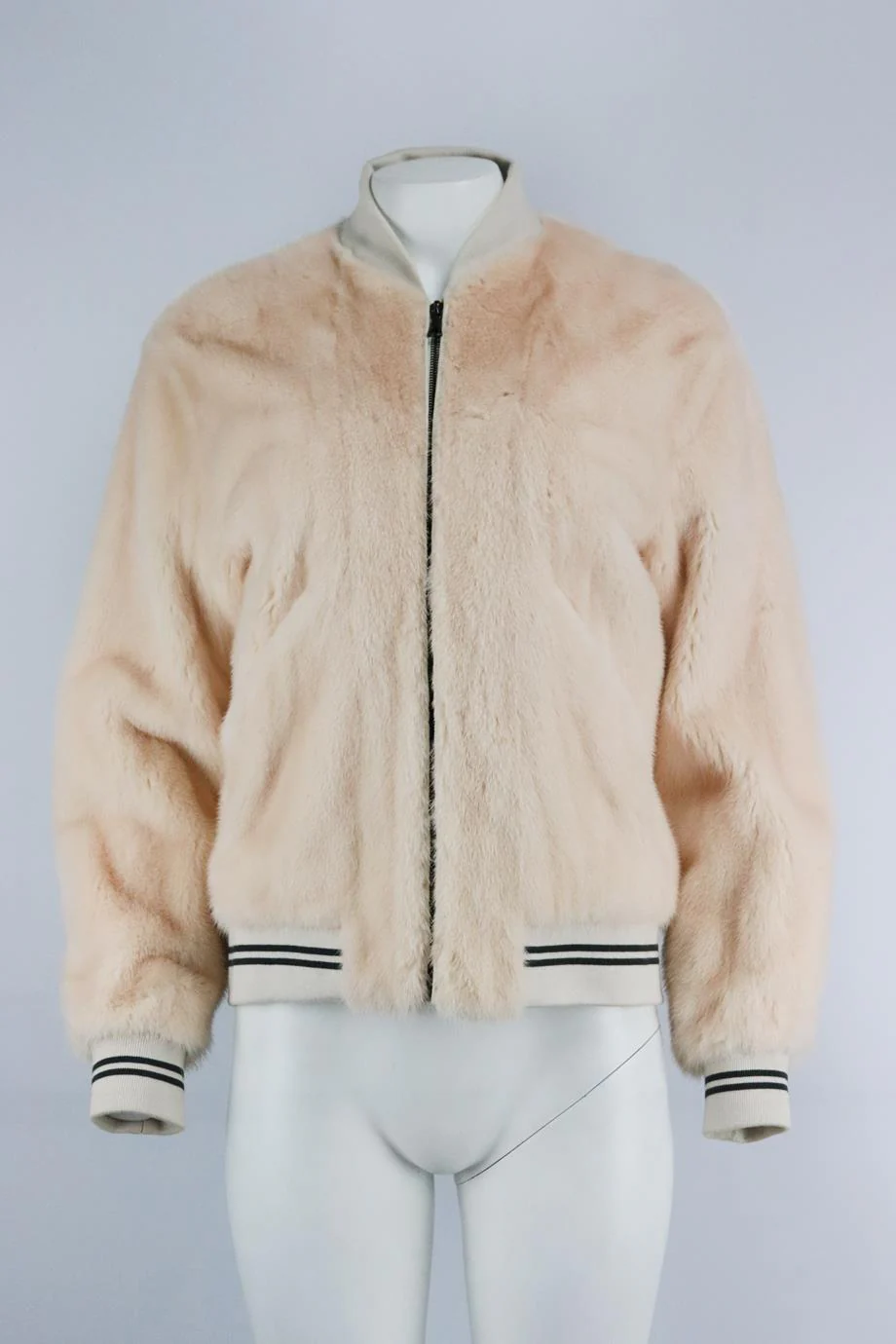 YVES SALOMON PRINTED MINK FUR BOMBER JACKET FR 36 UK 8 - Image 3