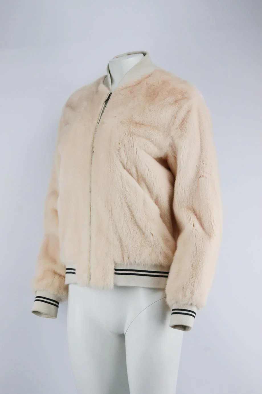 YVES SALOMON PRINTED MINK FUR BOMBER JACKET FR 36 UK 8 - Image 4
