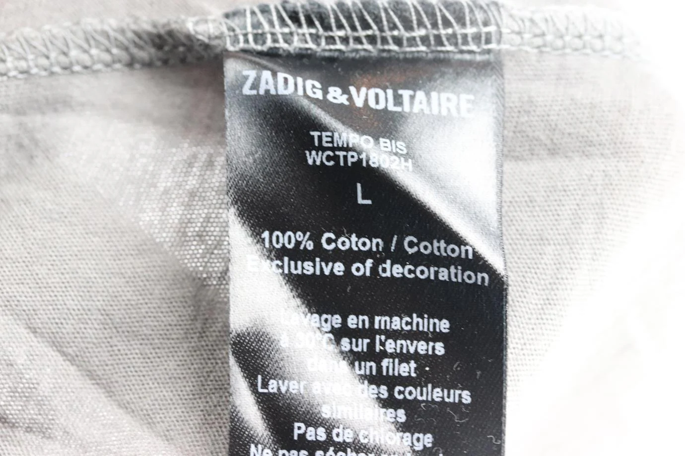 ZADIG AND VOLTAIR MEN'S PRINTED COTTON JERSEY T-SHIRT LARGE - Image 5