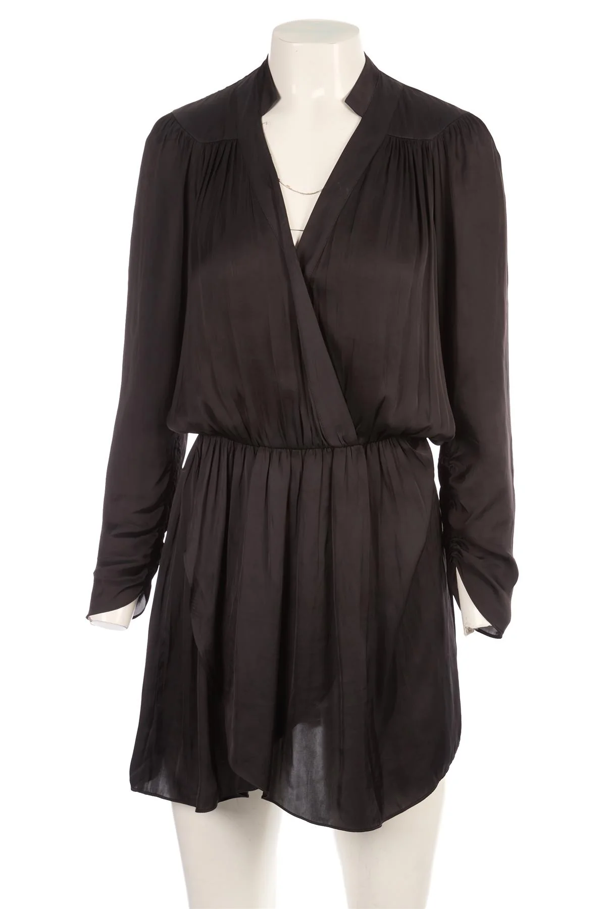 ZADIG & VOLTAIRE BLACK SATIN MINI DRESS XSMALL - Image 2