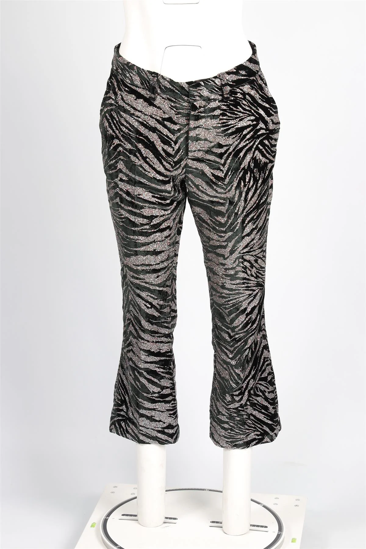 ZADIG & VOLTAIRE BLACK VELVET STRAIGHT LEG PANTS FR 40 UK 12 - Image 2