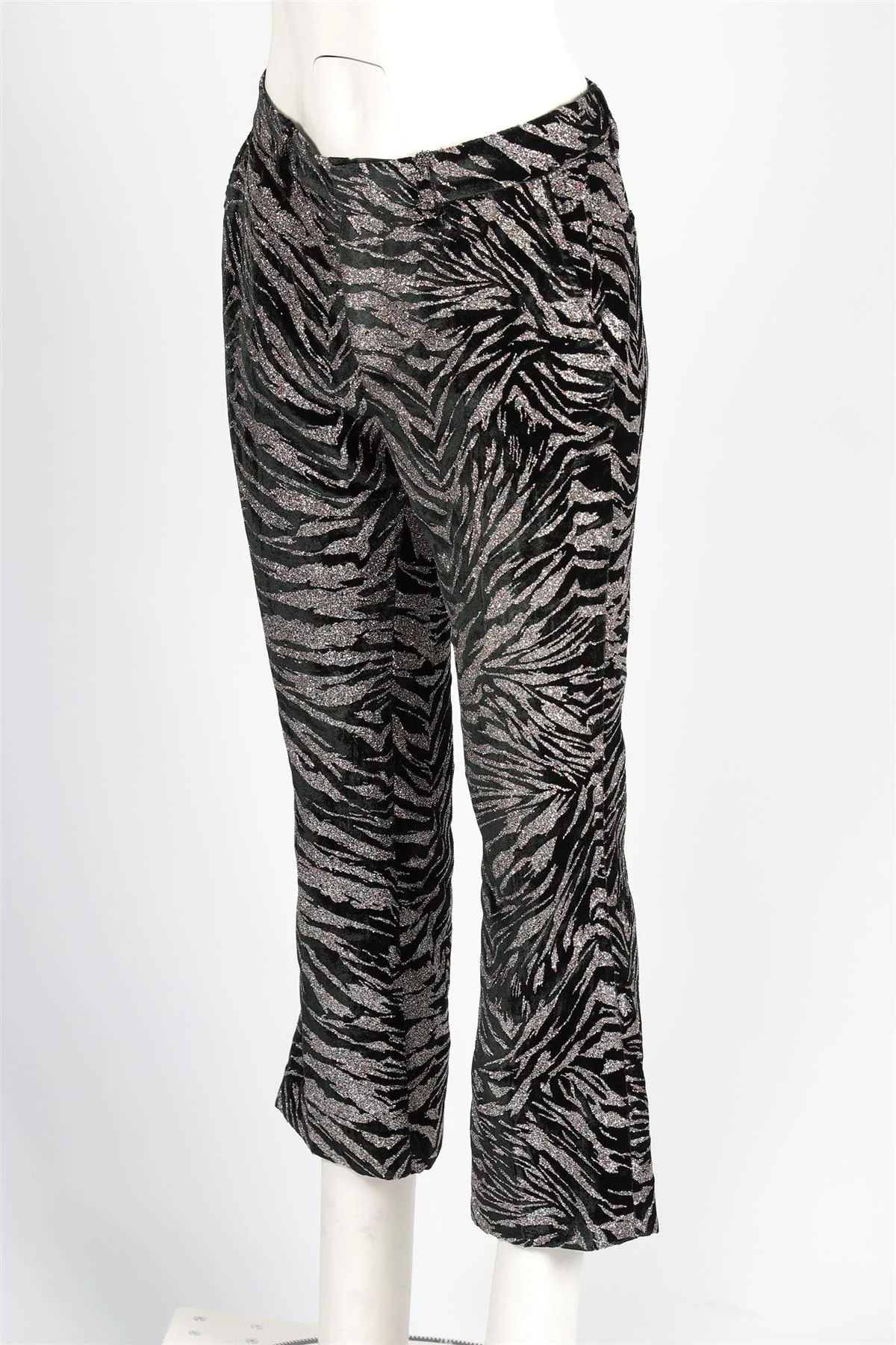 ZADIG & VOLTAIRE BLACK VELVET STRAIGHT LEG PANTS FR 40 UK 12 - Image 3