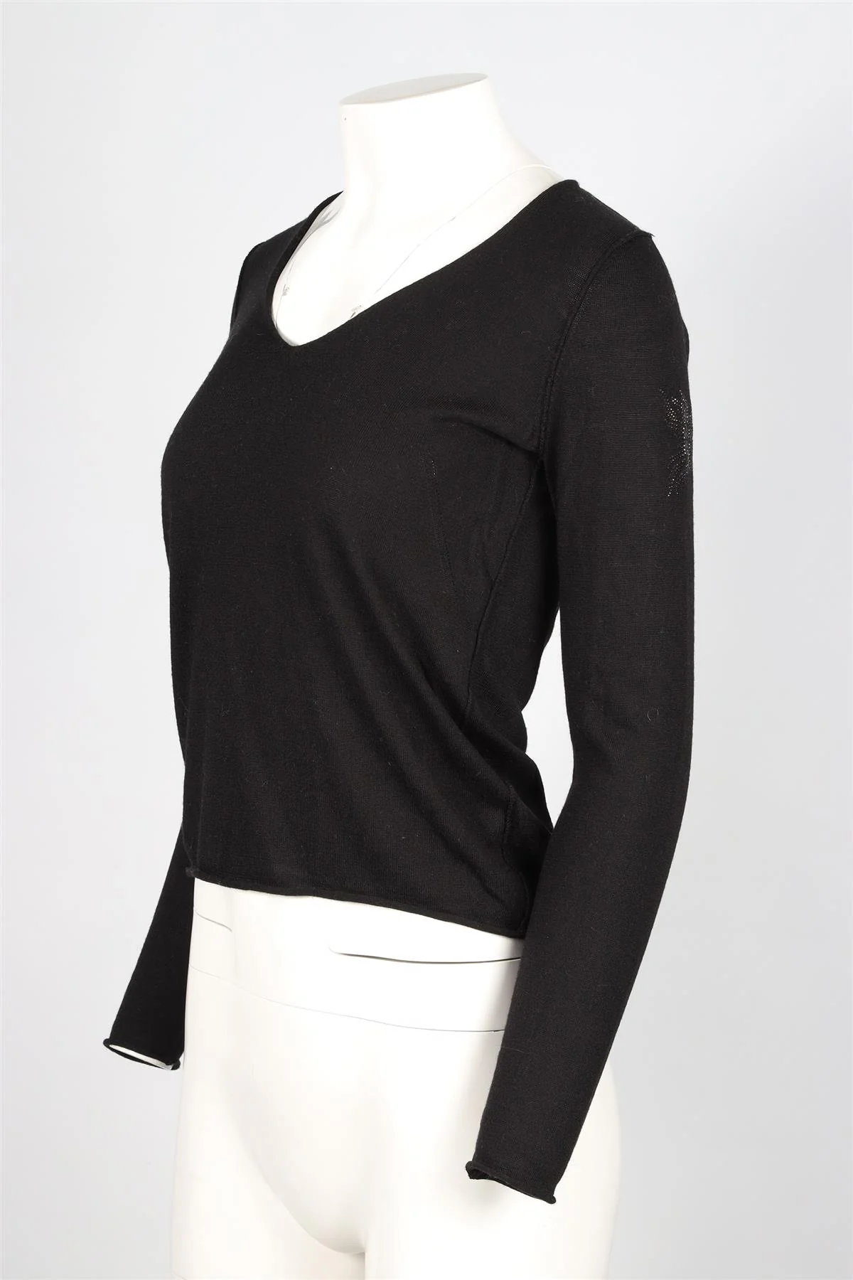 ZADIG & VOLTAIRE BLACK WOOL SWEATER XSMALL - Image 3