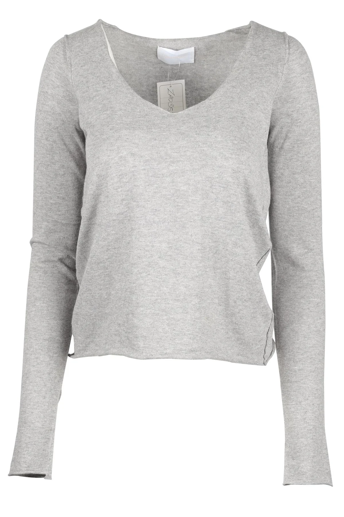 ZADIG & VOLTAIRE GREY COTTON SWEATER XSMALL