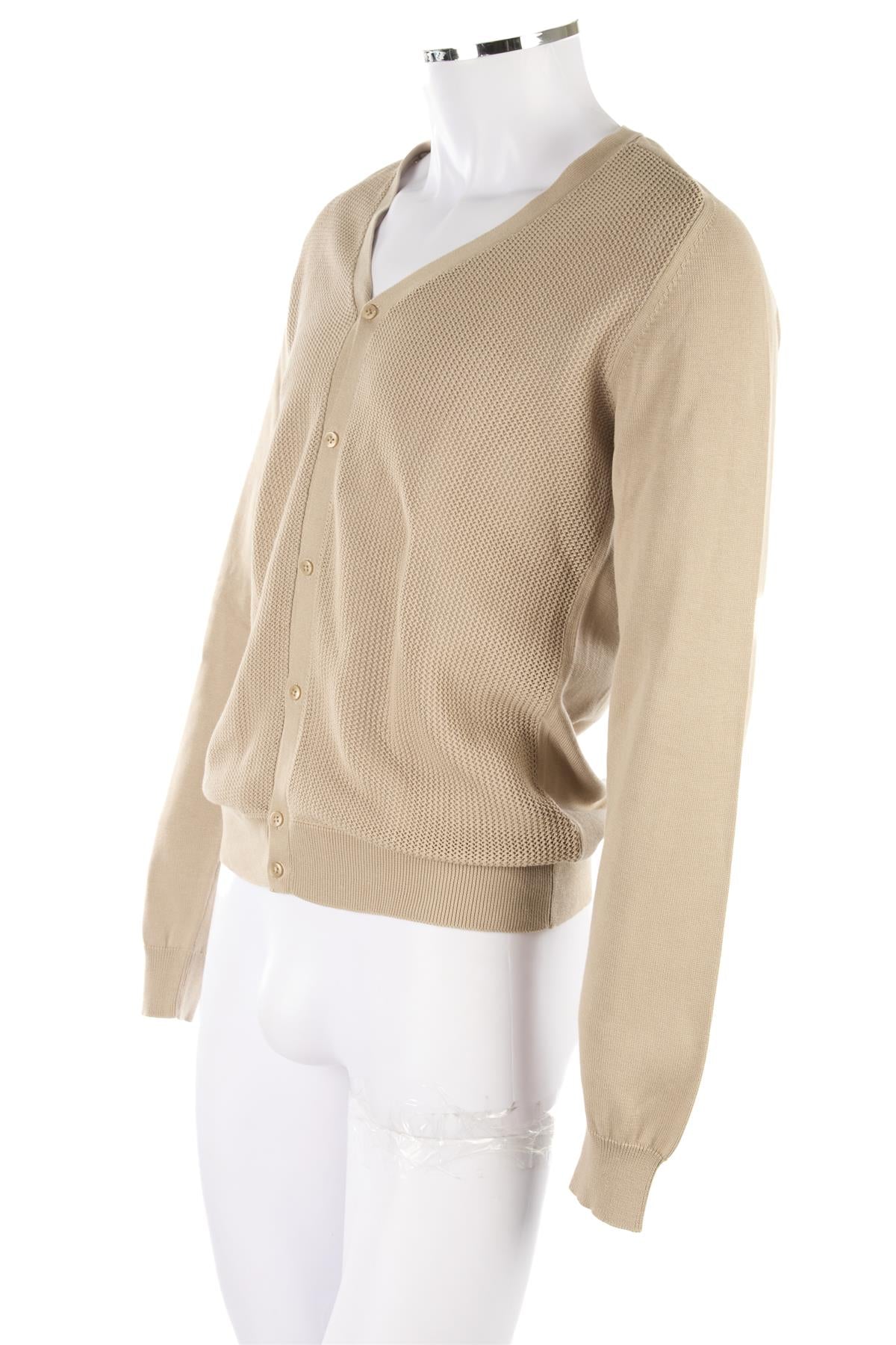 ZEGNA BEIGE MEN'S COTTON CARDIGAN LARGE - Image 3