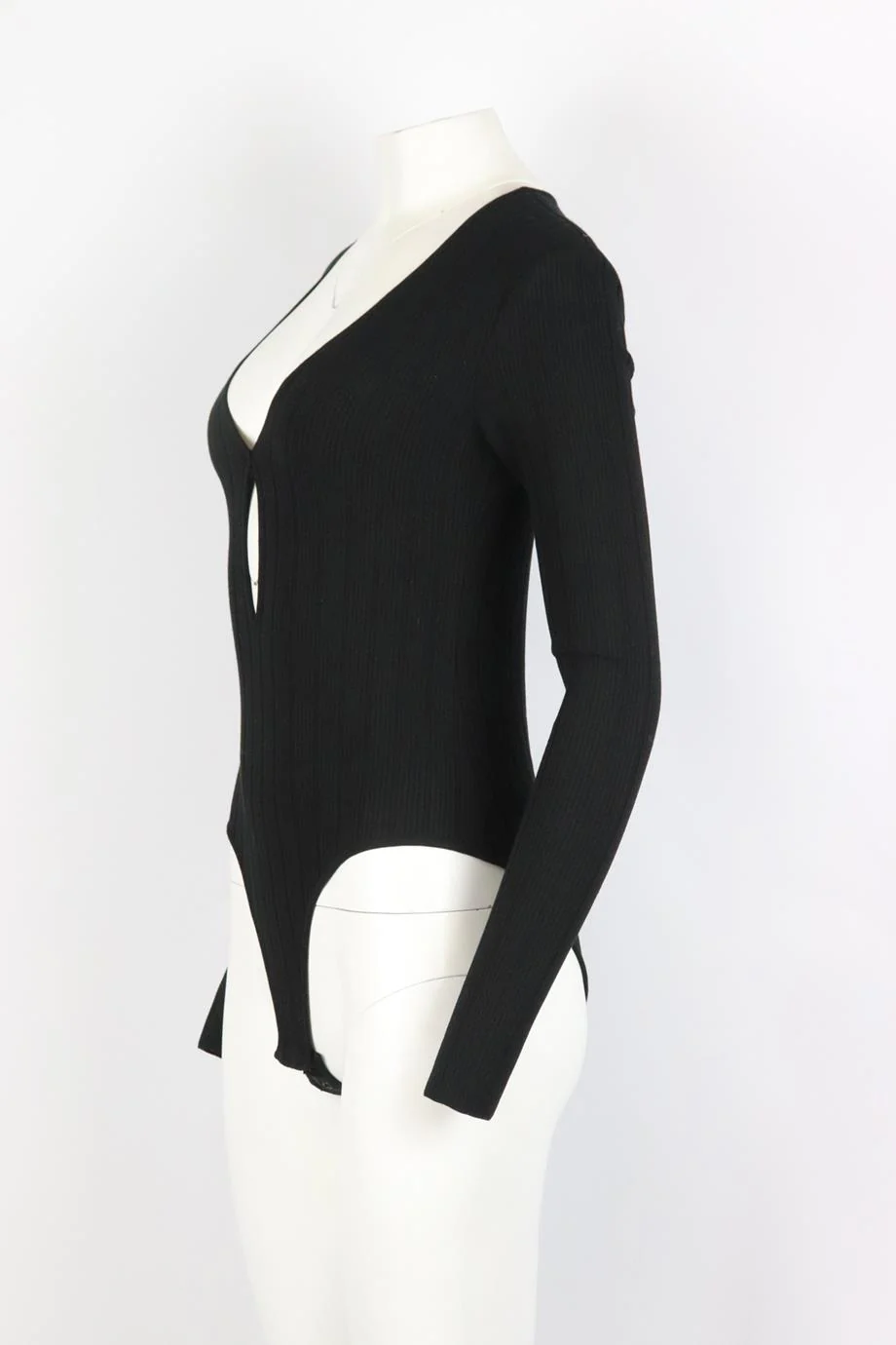 ZEYNEP ARCAY CUTOUT RIBBED STRETCH KNIT BODYSUIT US 4 UK 8 - Image 3