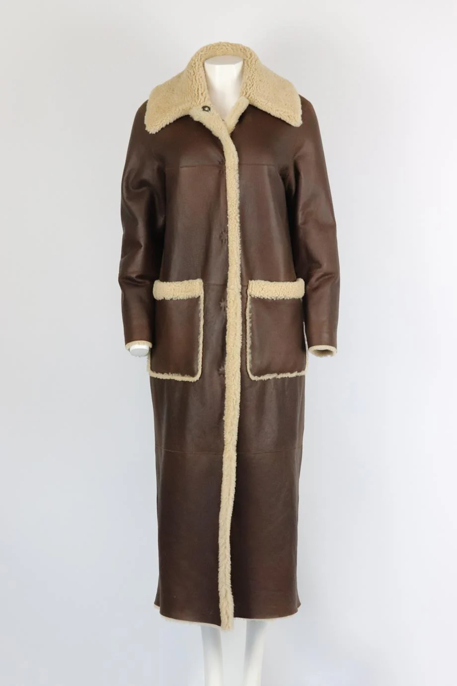 ZEYNEP ARCAY REVERSABLE SHEARLING AND LEATHER COAT FR 32 UK 4 - Image 4