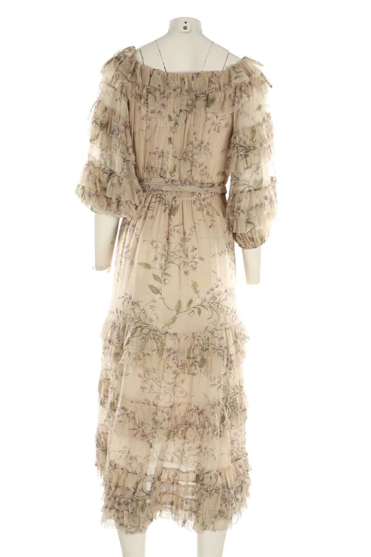 ZIMMERMANN BEIGE SILK MAXI DRESS UK 12 - Image 4