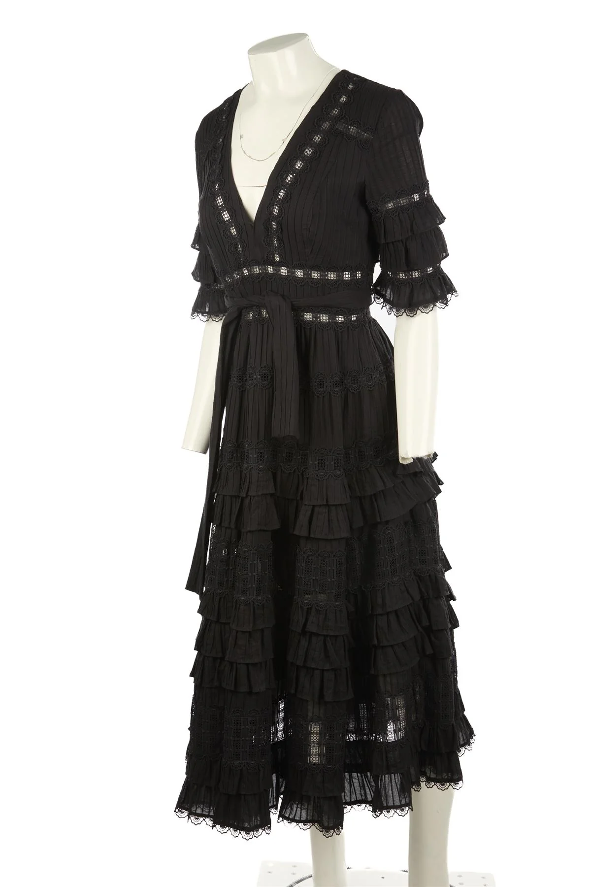ZIMMERMANN BLACK COTTON MAXI DRESS UK 10 - Image 3