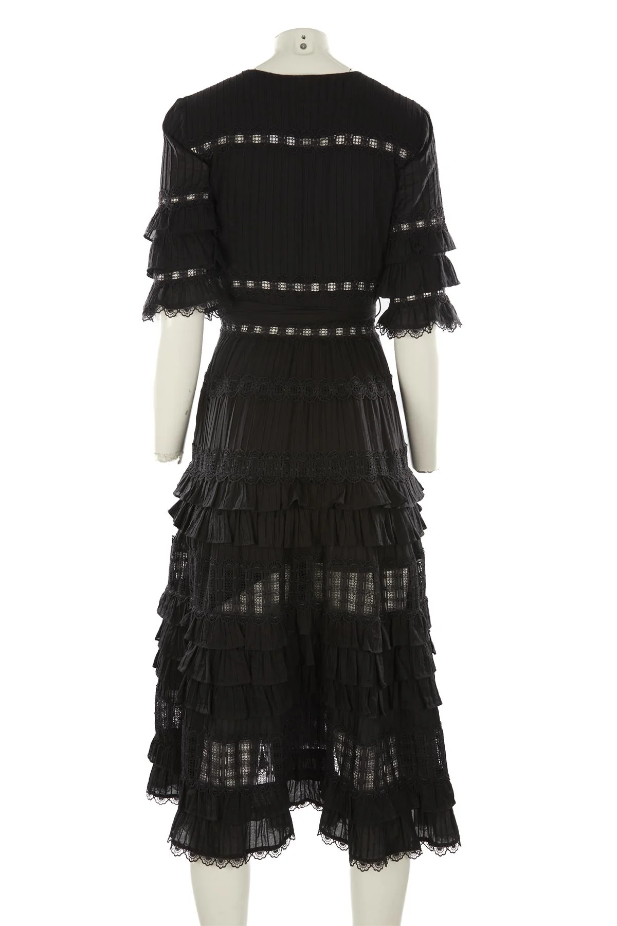ZIMMERMANN BLACK COTTON MAXI DRESS UK 10 - Image 4