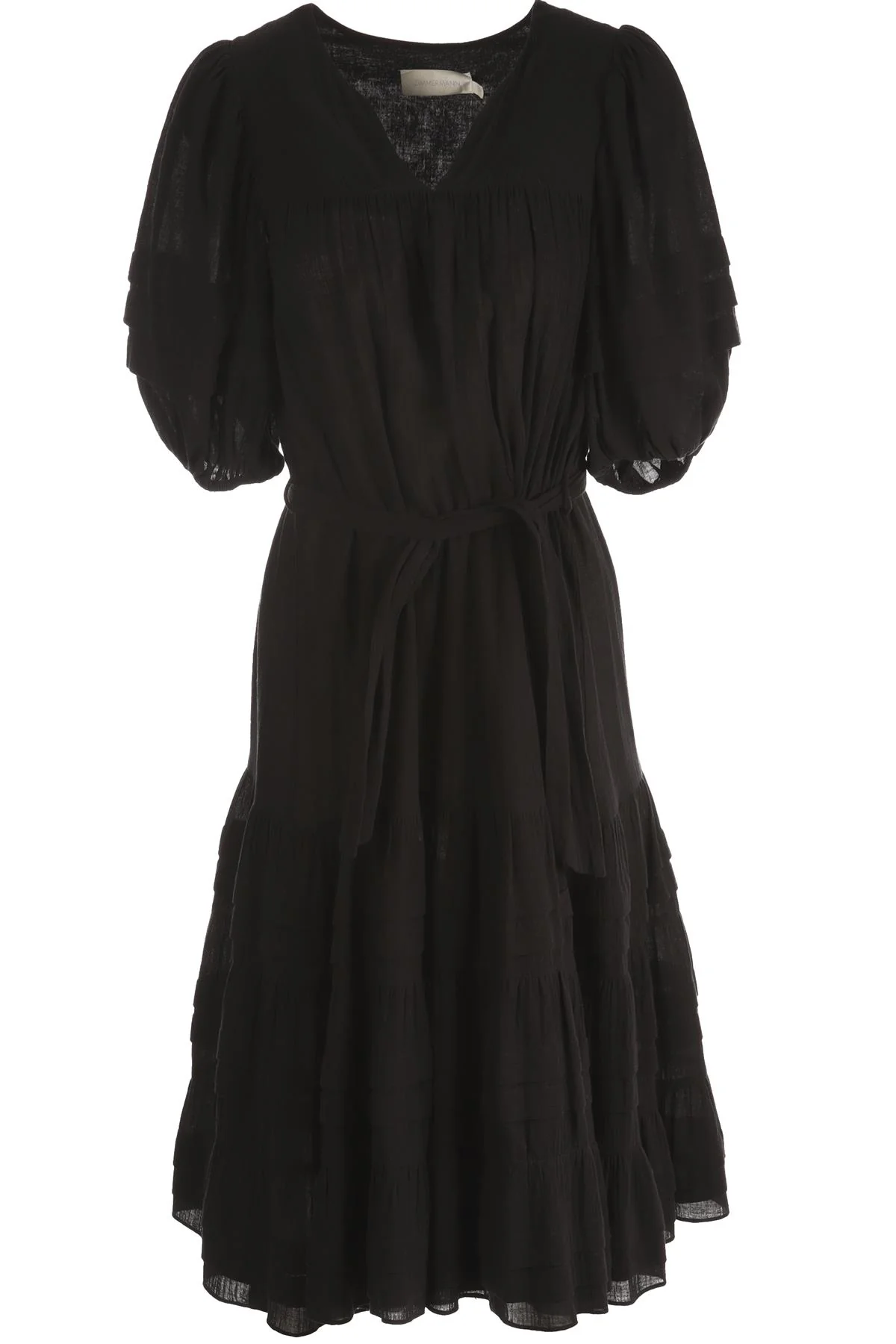 ZIMMERMANN BLACK COTTON MAXI DRESS UK 8