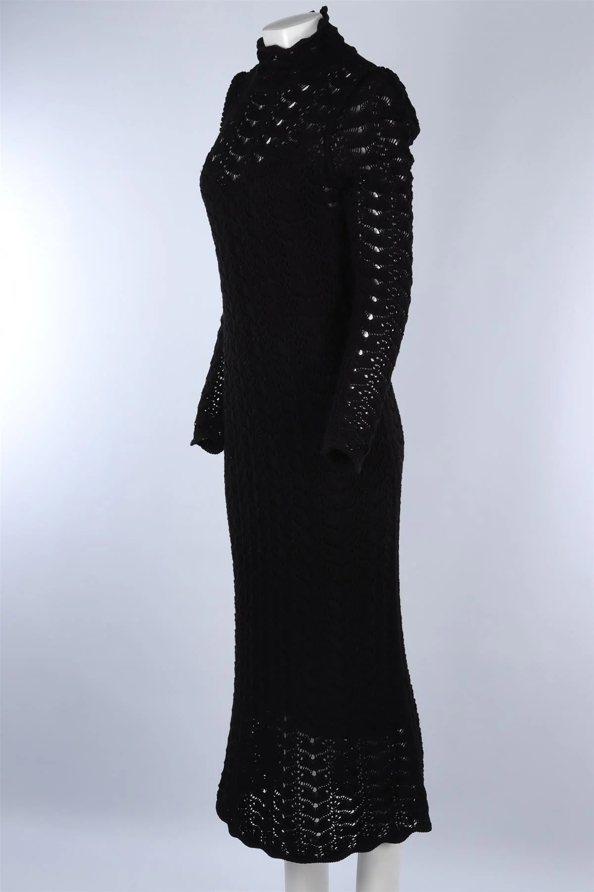 ZIMMERMANN BLACK CROCHET MAXI DRESS UK 14 - Image 3