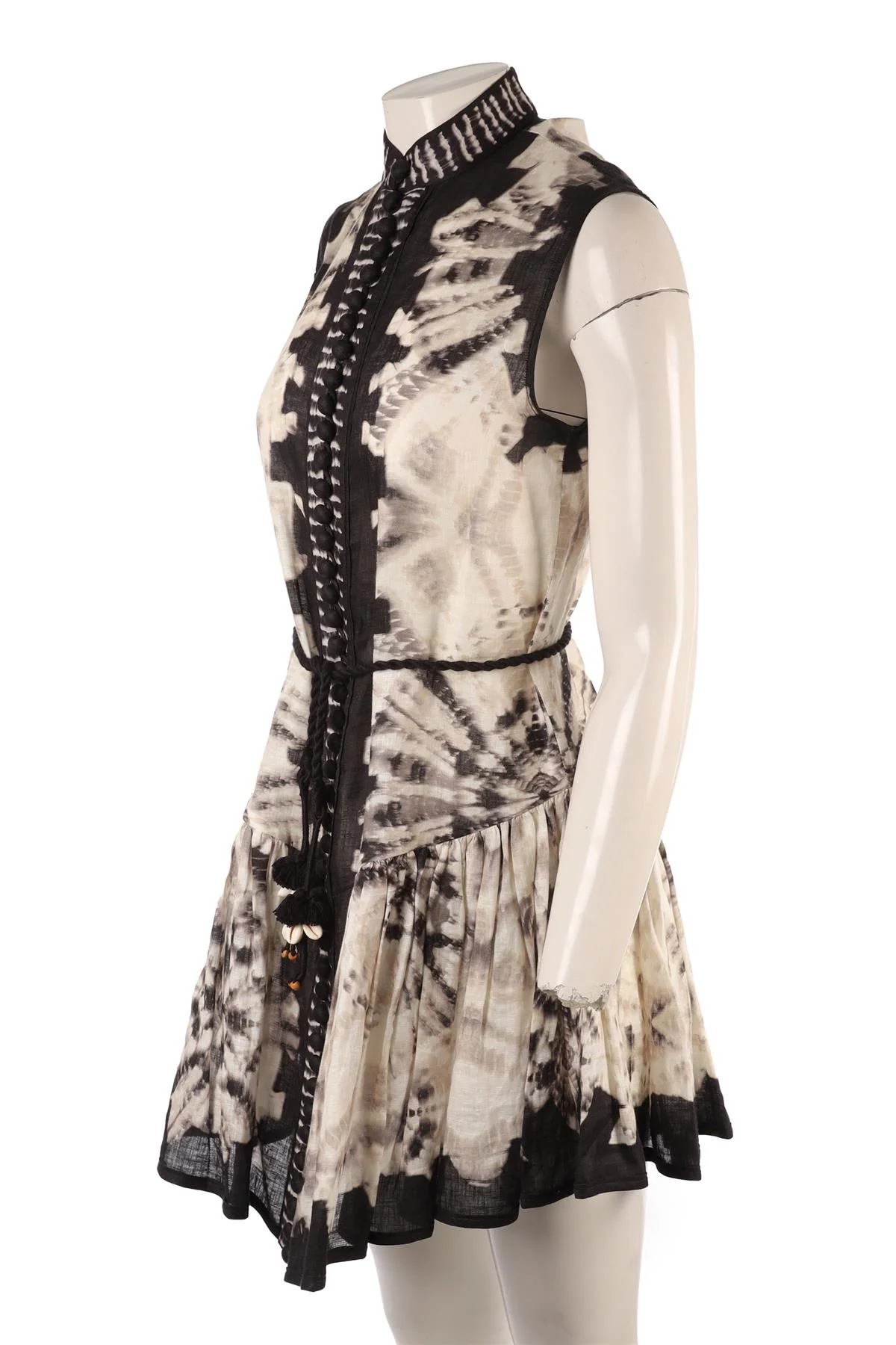 ZIMMERMANN BLACK LINEN MINI DRESS UK 10 - Image 3