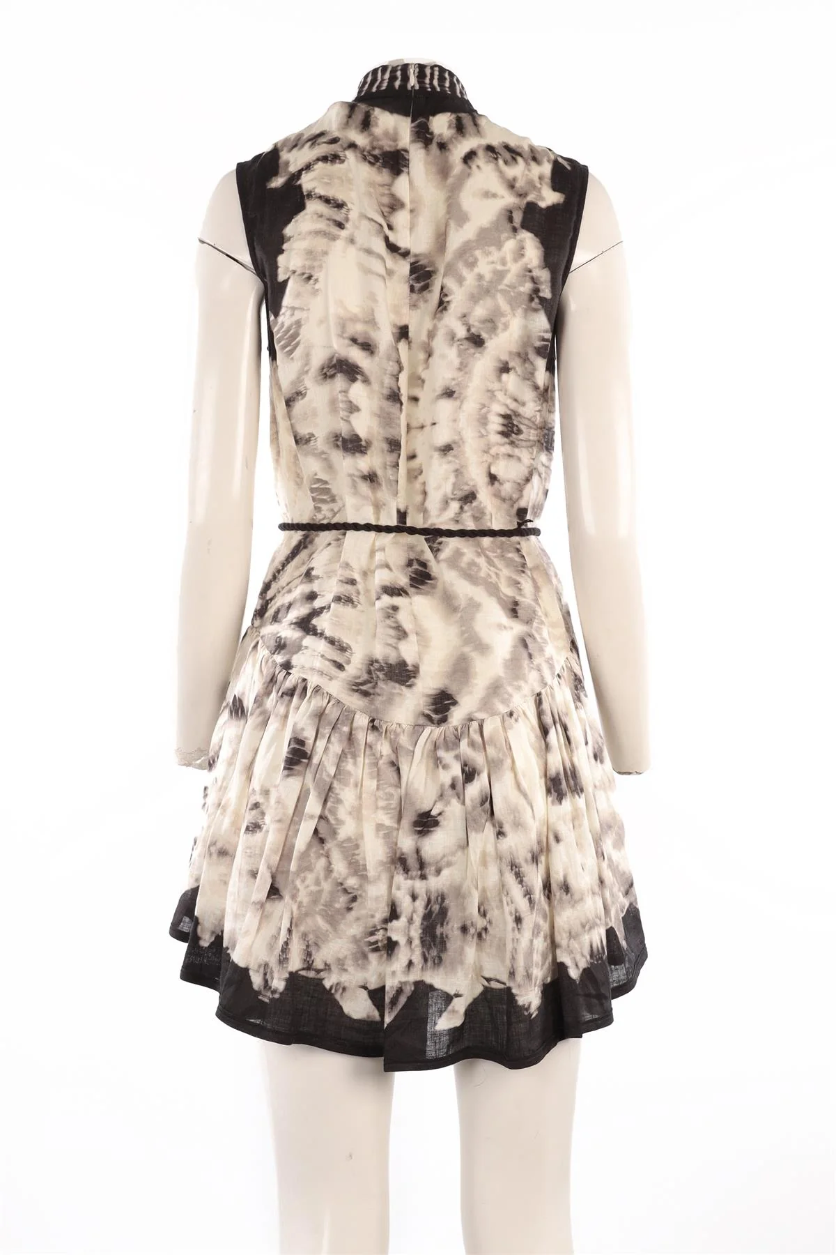 ZIMMERMANN BLACK LINEN MINI DRESS UK 10 - Image 4
