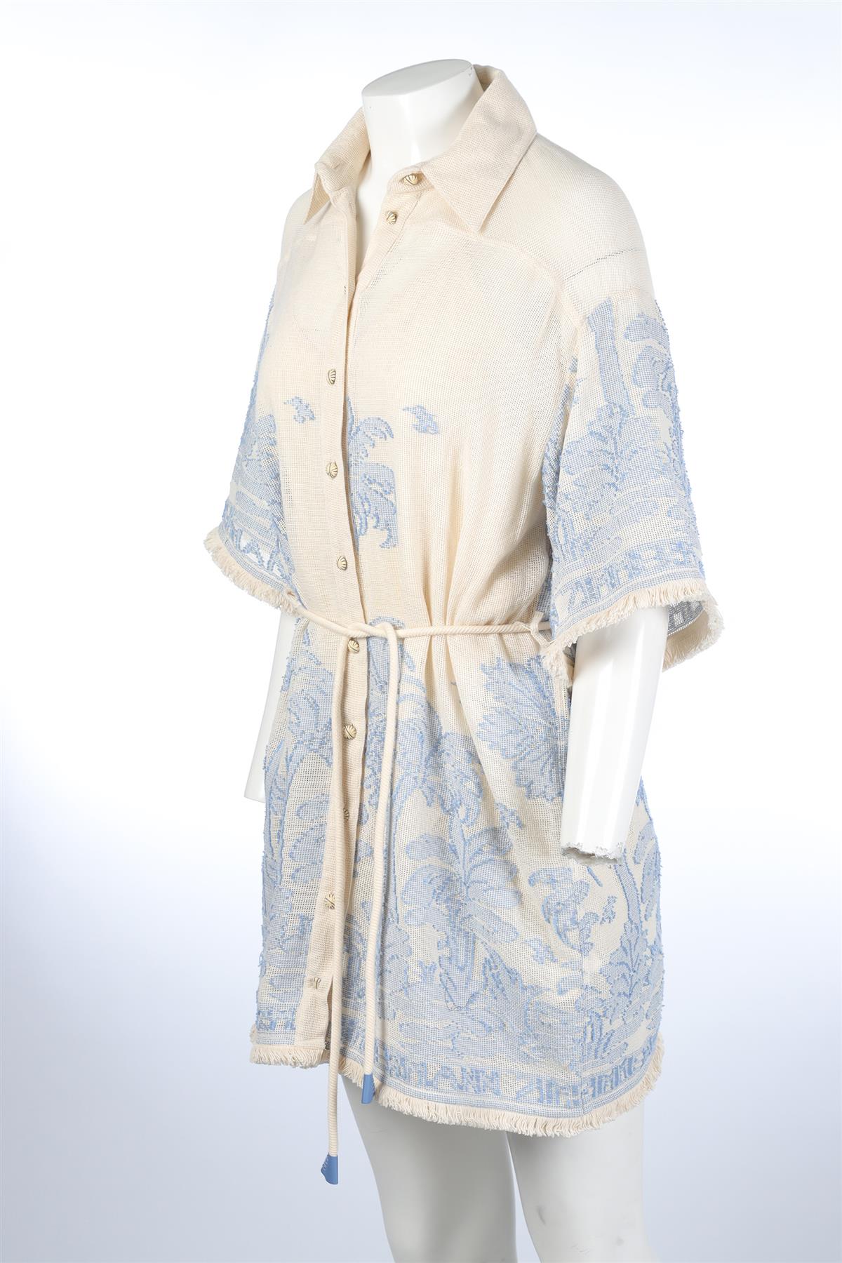 ZIMMERMANN BLUE COTTON MINI DRESS UK 12 - Image 3