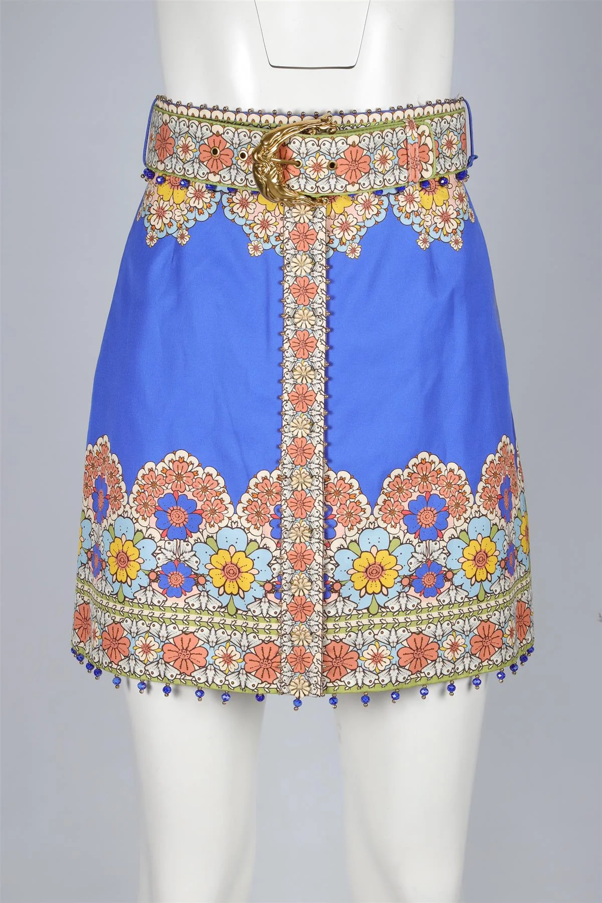 ZIMMERMANN BLUE COTTON MINI SKIRT UK 8 - Image 2