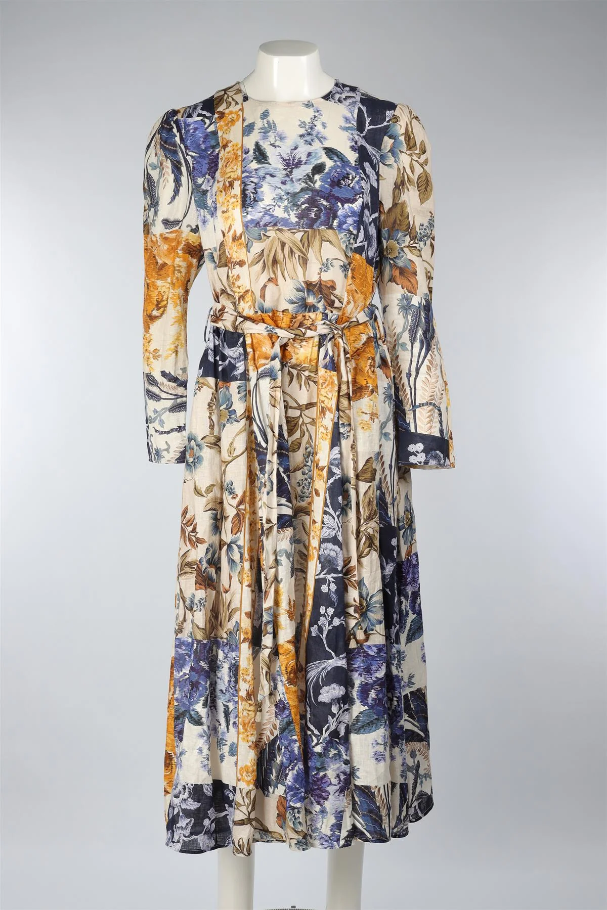 ZIMMERMANN BLUE LINEN MAXI DRESS 4 UK 16 - Image 2