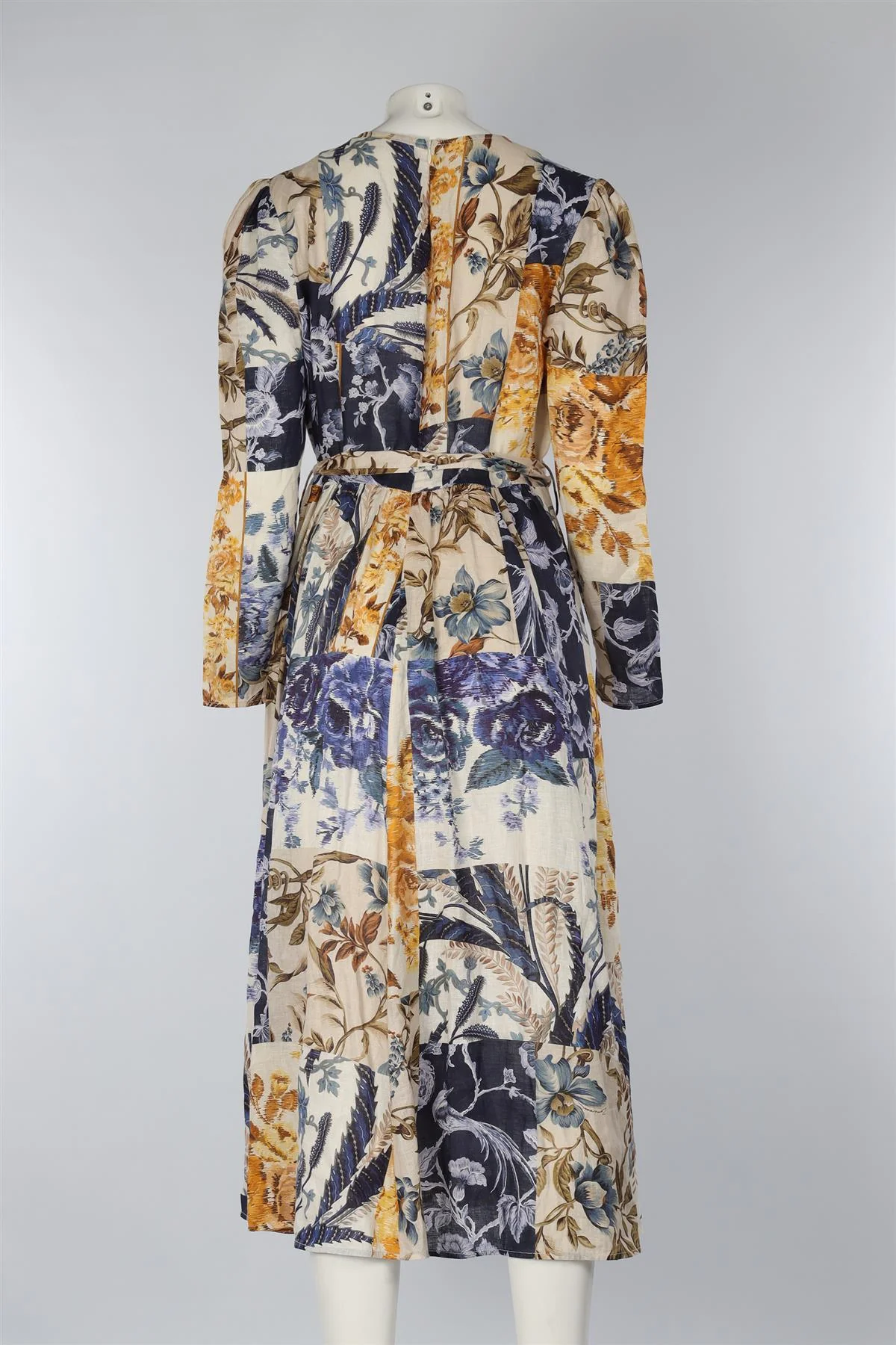 ZIMMERMANN BLUE LINEN MAXI DRESS 4 UK 16 - Image 4