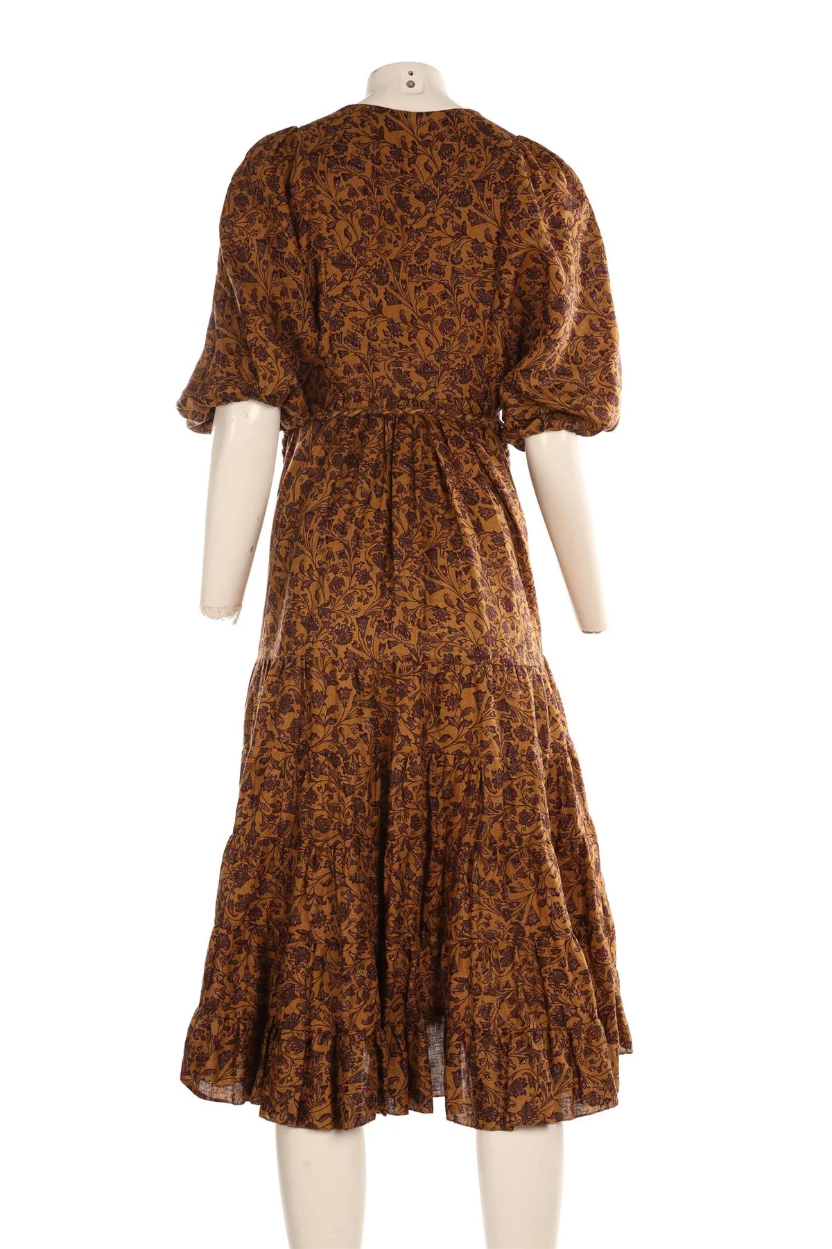 ZIMMERMANN BROWN COTTON MINI DRESS 0 UK 8 - Image 4