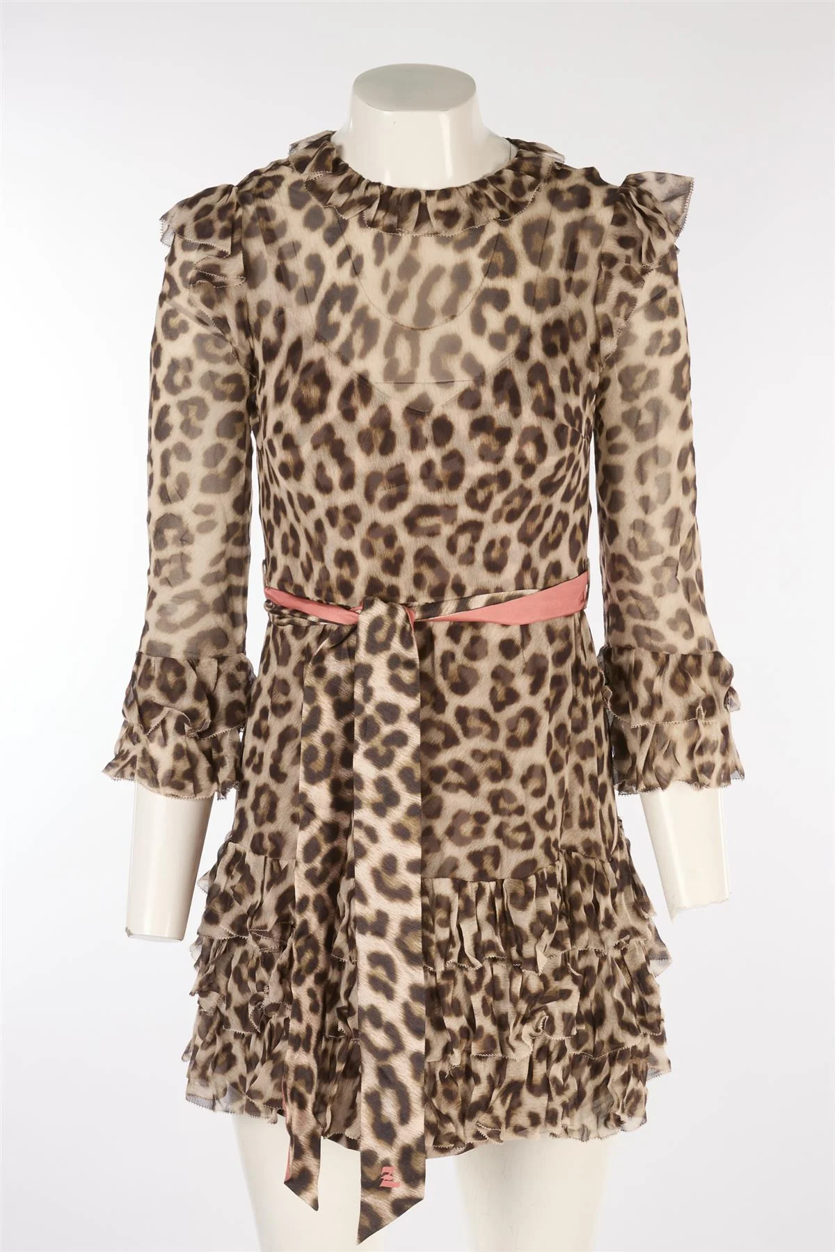 ZIMMERMANN BROWN SILK MINI DRESS UK 8 - Image 2