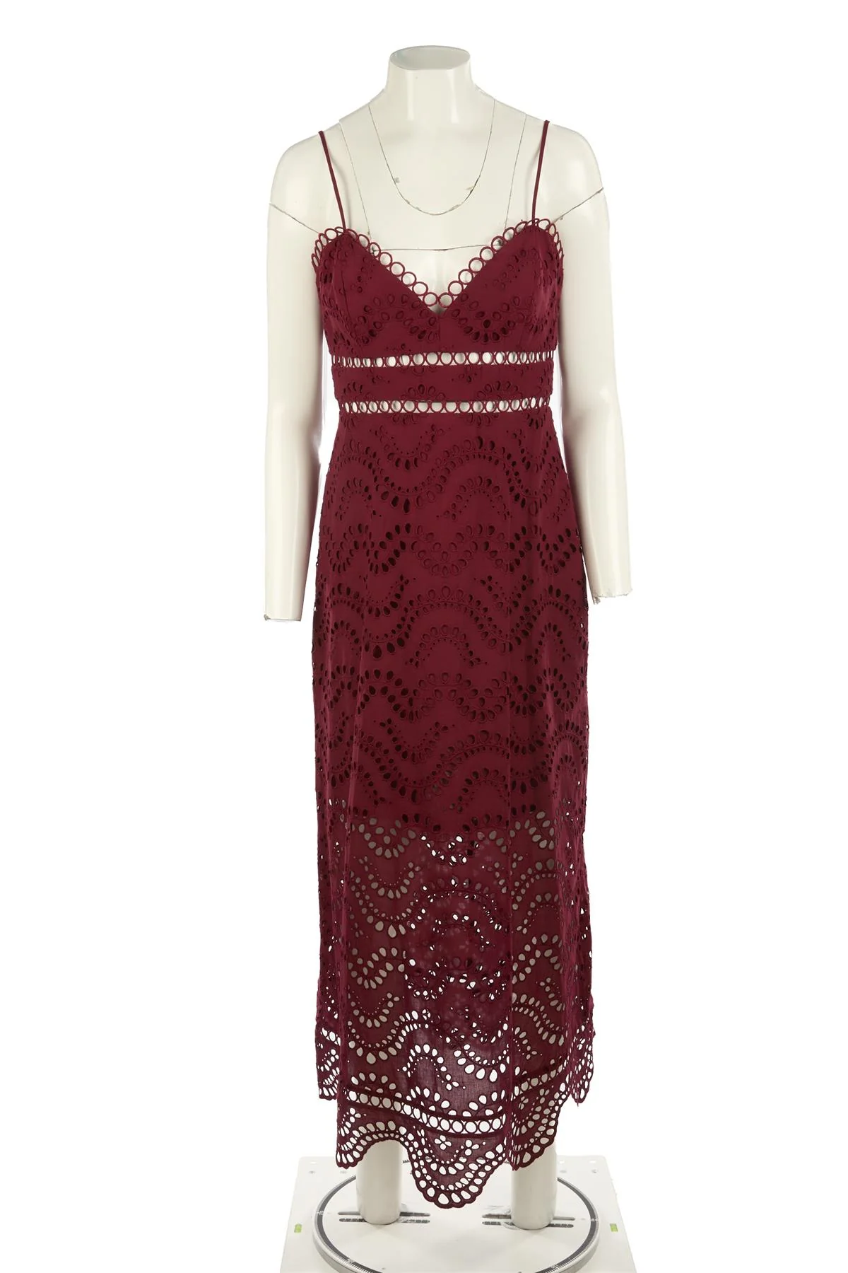 ZIMMERMANN BURGUNDY COTTON MAXI DRESS UK 12 - Image 2