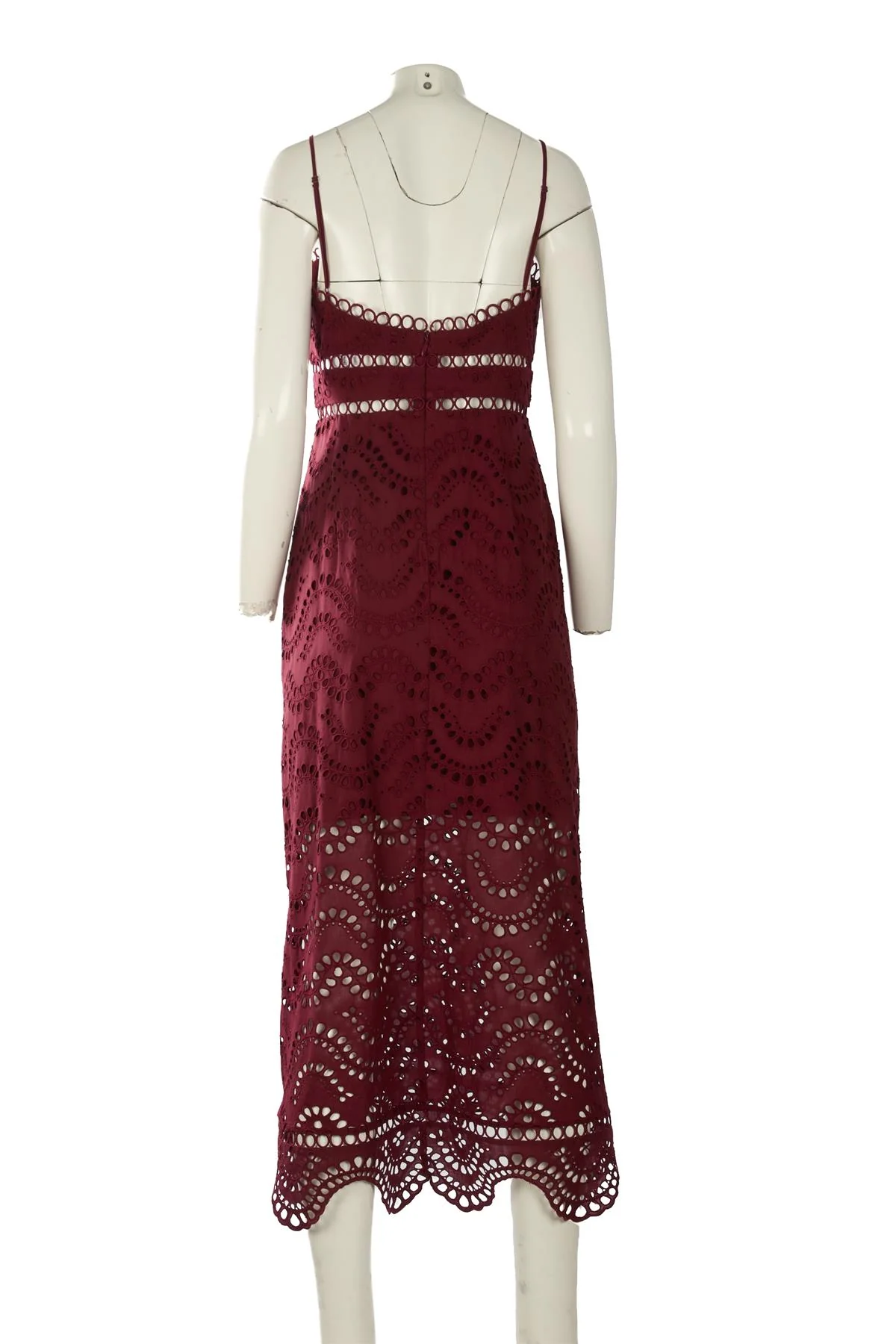 ZIMMERMANN BURGUNDY COTTON MAXI DRESS UK 12 - Image 4