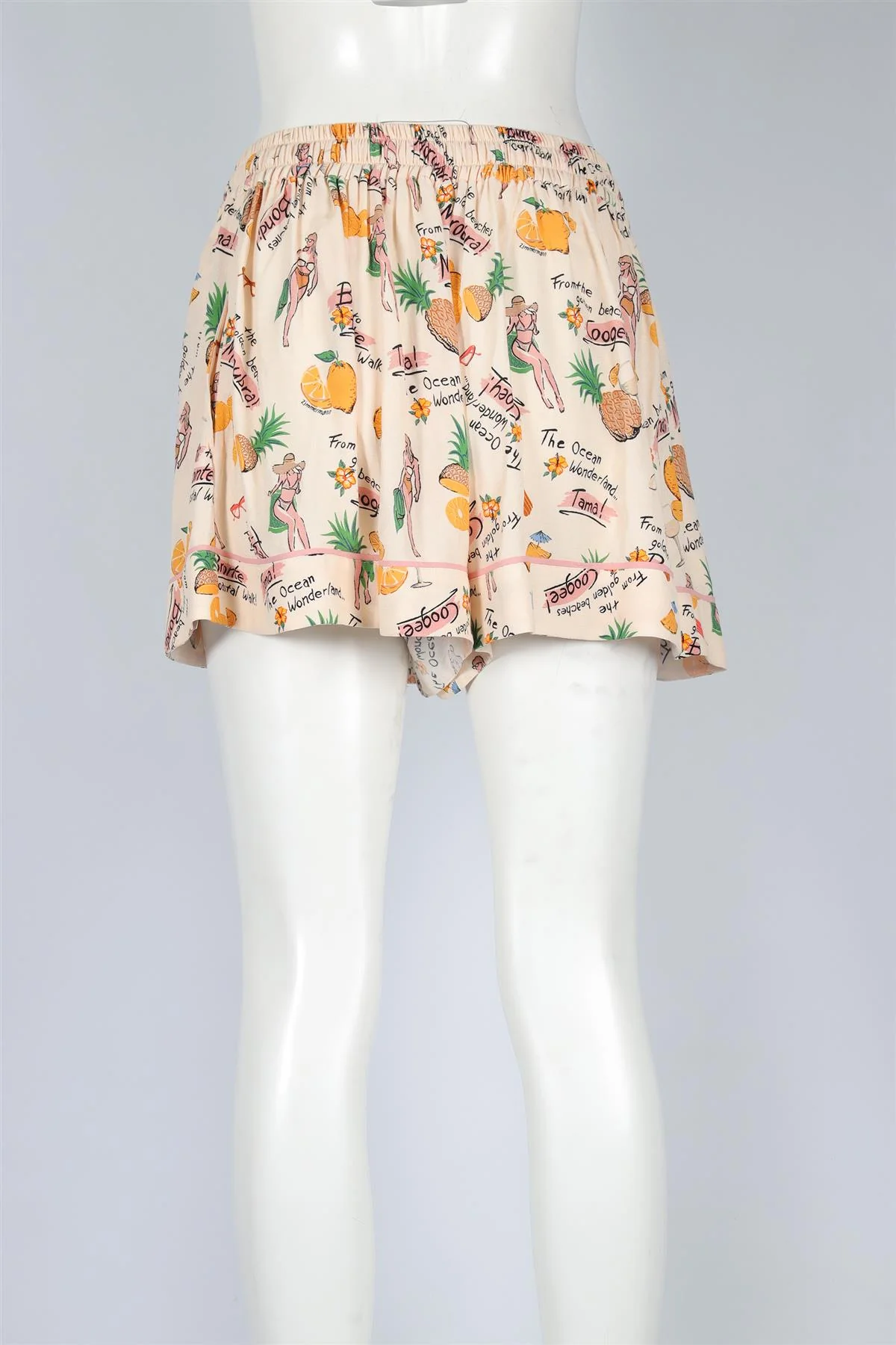 ZIMMERMANN CREAM CREPE SHORTS MEDIUM - Image 4