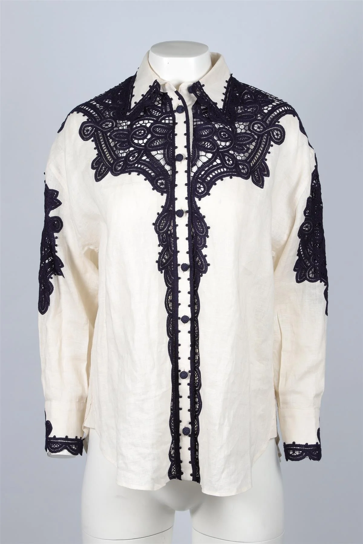 ZIMMERMANN CREAM LINEN SHIRT UK 6 - Image 2