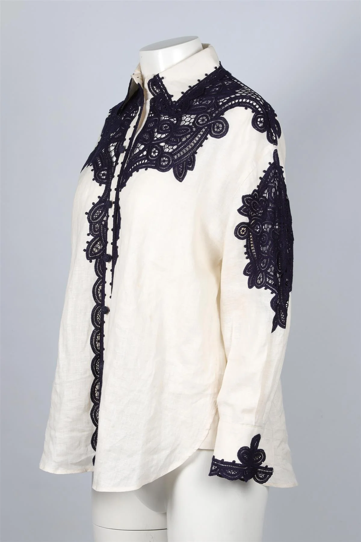 ZIMMERMANN CREAM LINEN SHIRT UK 6 - Image 3