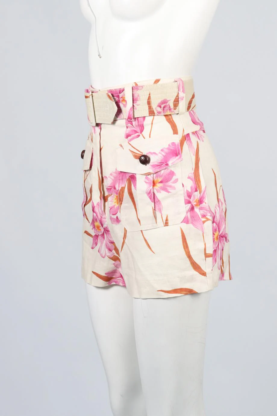 ZIMMERMANN FLORAL PRINT LINEN SHORTS UK 8 - Image 3