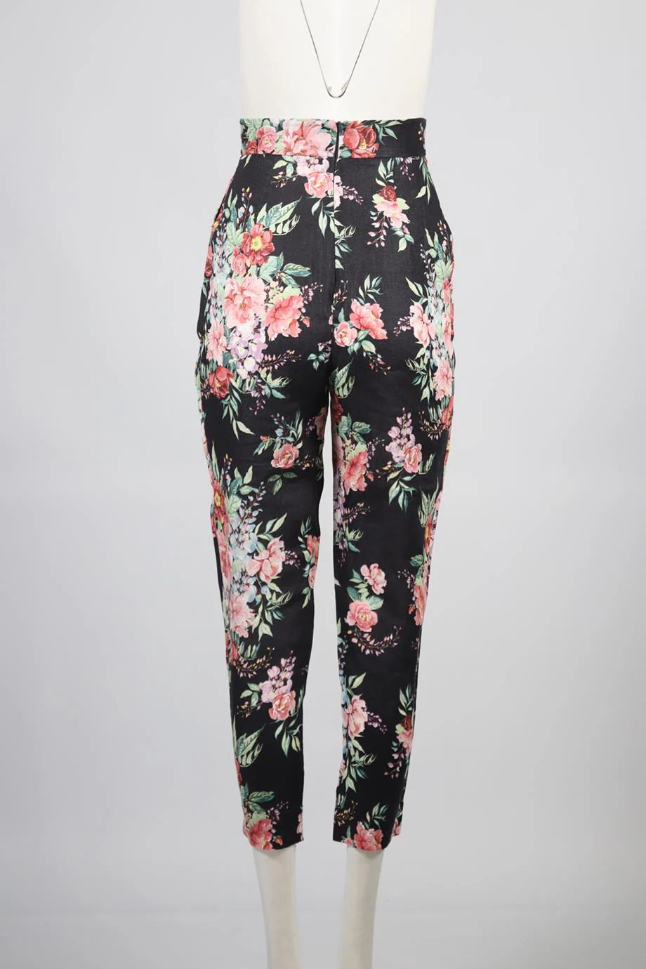 ZIMMERMANN FLORAL PRINT LINEN TAPERED PANTS UK 8 - Image 4