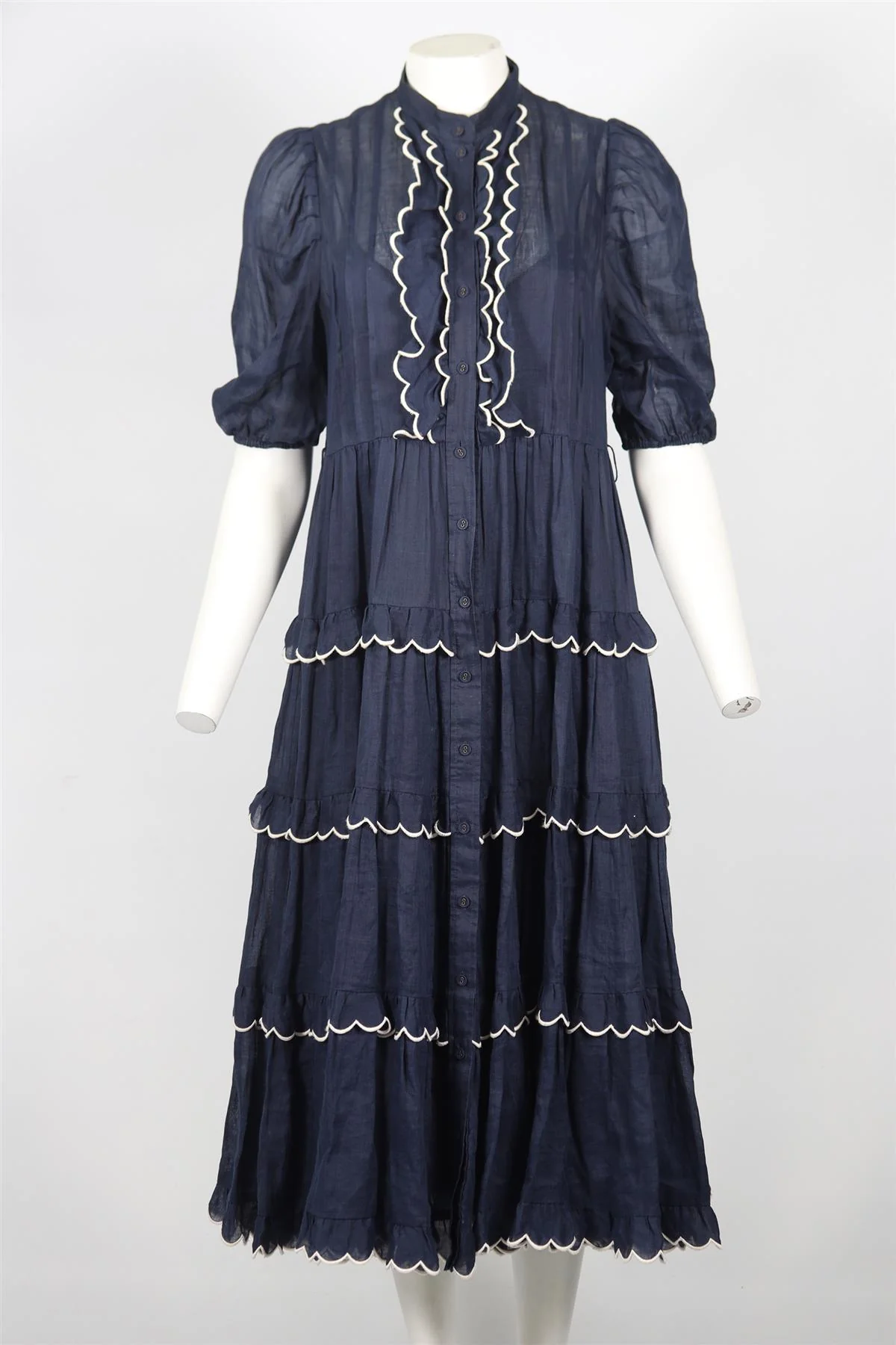 ZIMMERMANN LINEN MIDI DRESS UK 12 - Image 2
