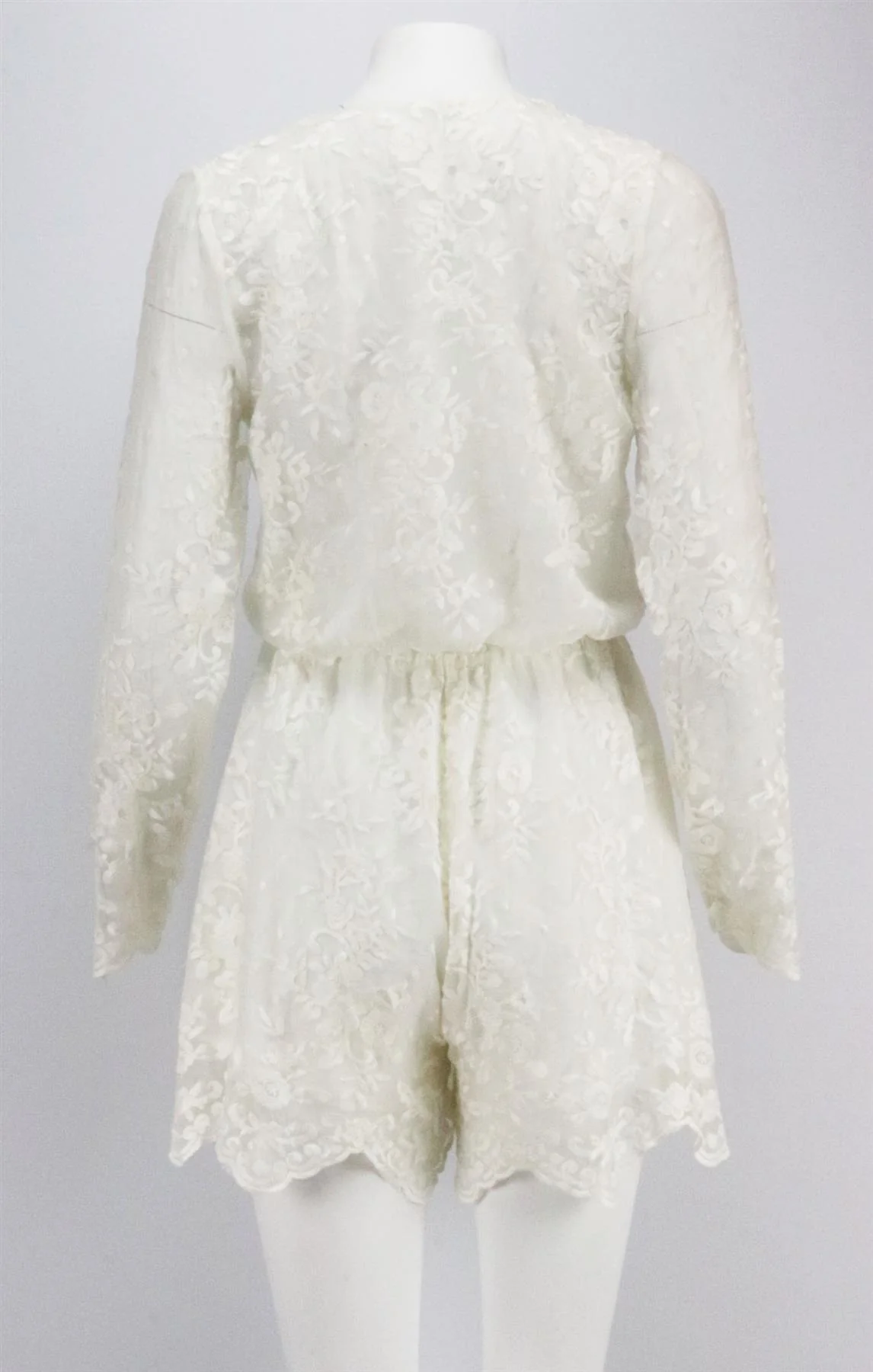 ZIMMERMANN LUCIA LACE UP EMBROIDERED SILK GEORGETTE PLAYSUIT UK 8 - Image 6