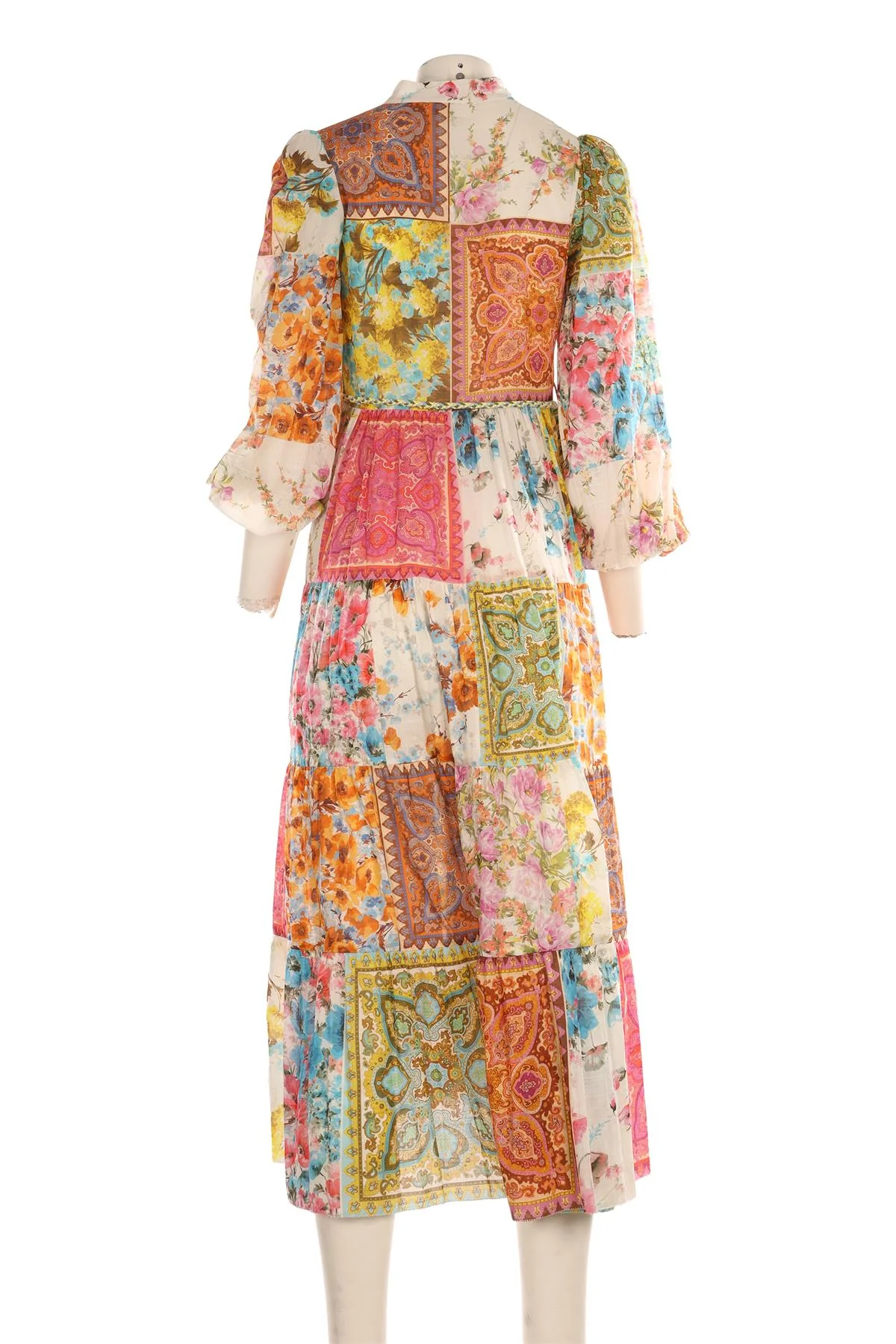 ZIMMERMANN MULTI COTTON MAXI DRESS 0 UK 8 - Image 4