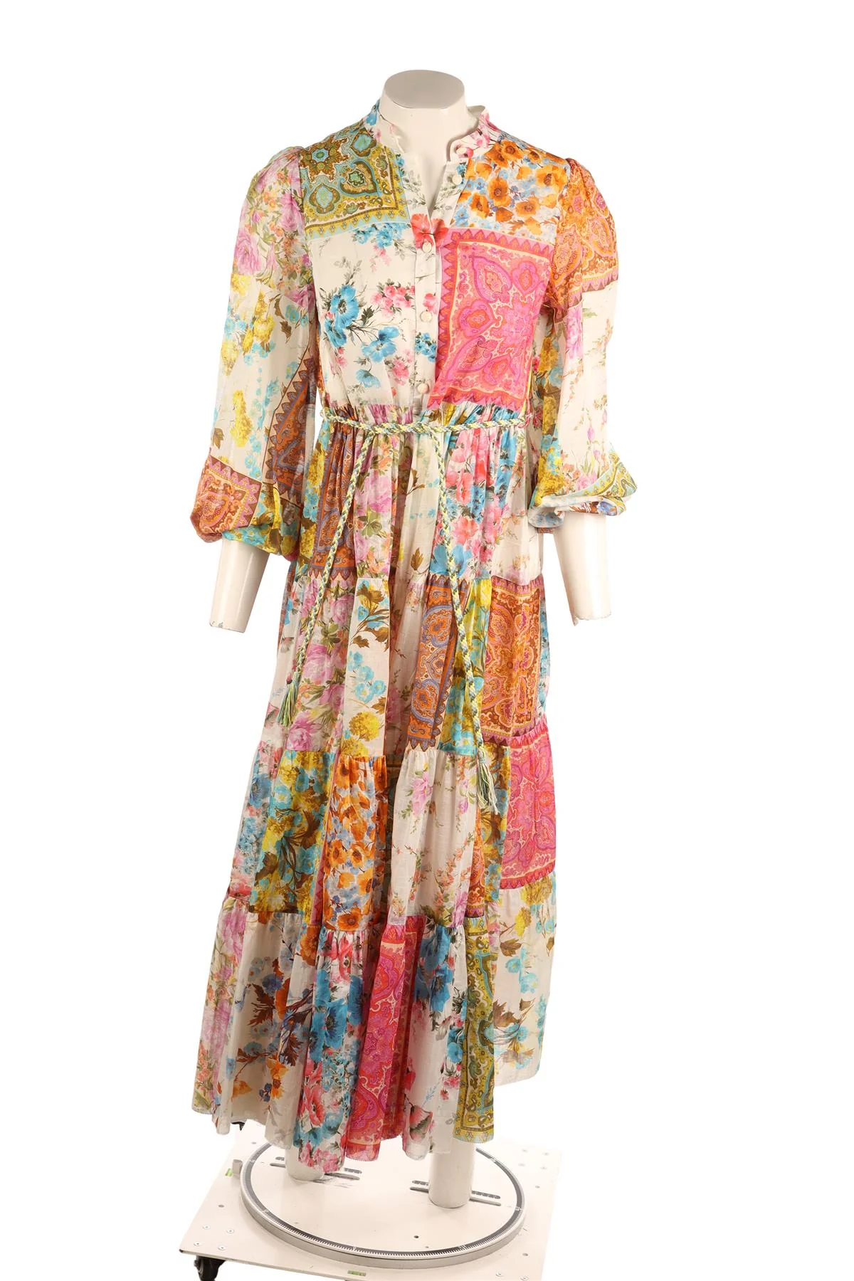 ZIMMERMANN MULTI COTTON MAXI DRESS 0 UK 8 - Image 5
