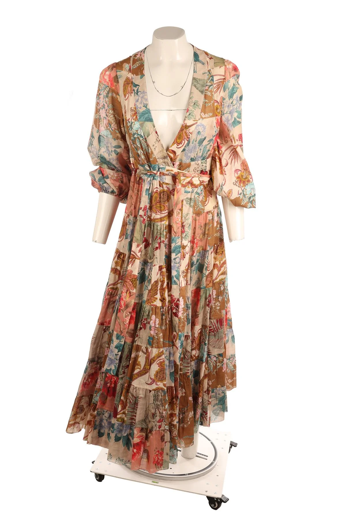 ZIMMERMANN MULTI LINEN MAXI DRESS 1 UK 10 - Image 2