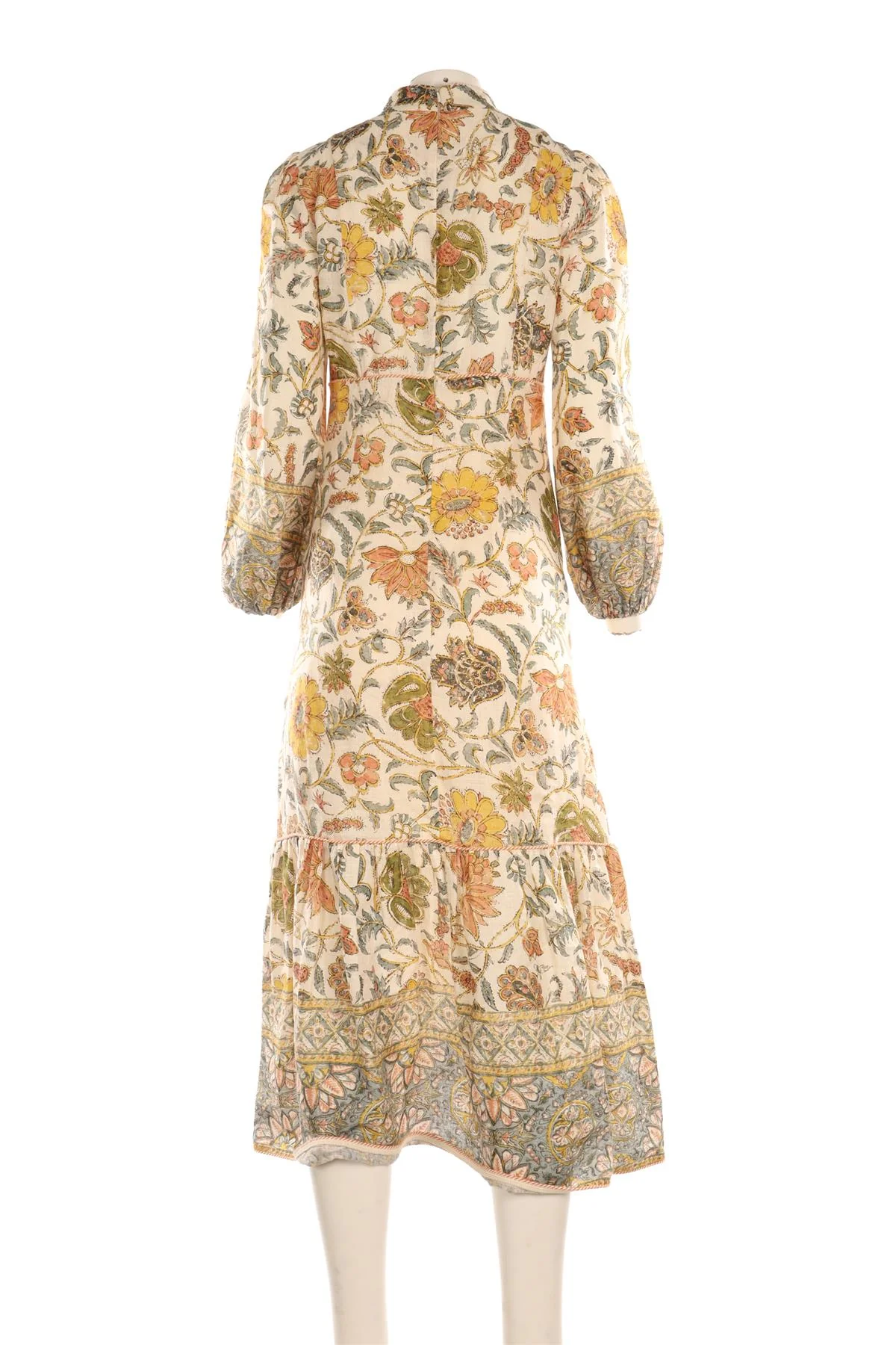 ZIMMERMANN MULTI LINEN MAXI DRESS 1 UK 10 - Image 4
