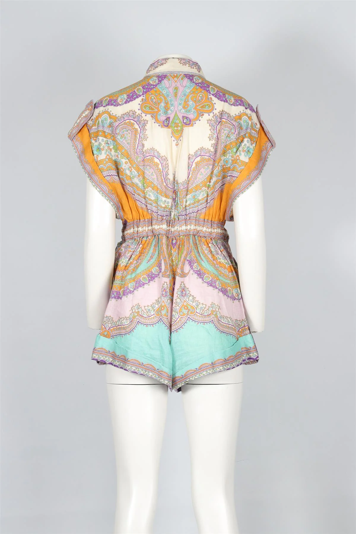 ZIMMERMANN MULTI LINEN PLAYSUIT UK 12 - Image 4