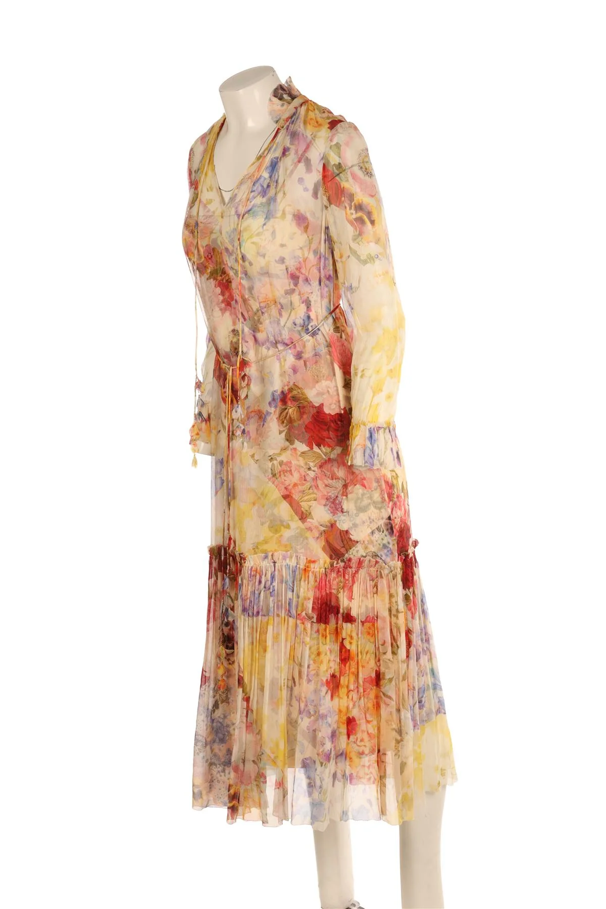 ZIMMERMANN MULTI SILK MAXI DRESS 0 UK 8 - Image 3