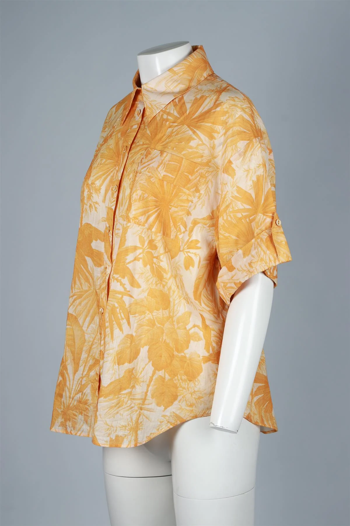 ZIMMERMANN ORANGE COTTON SHIRT UK 14 - Image 3