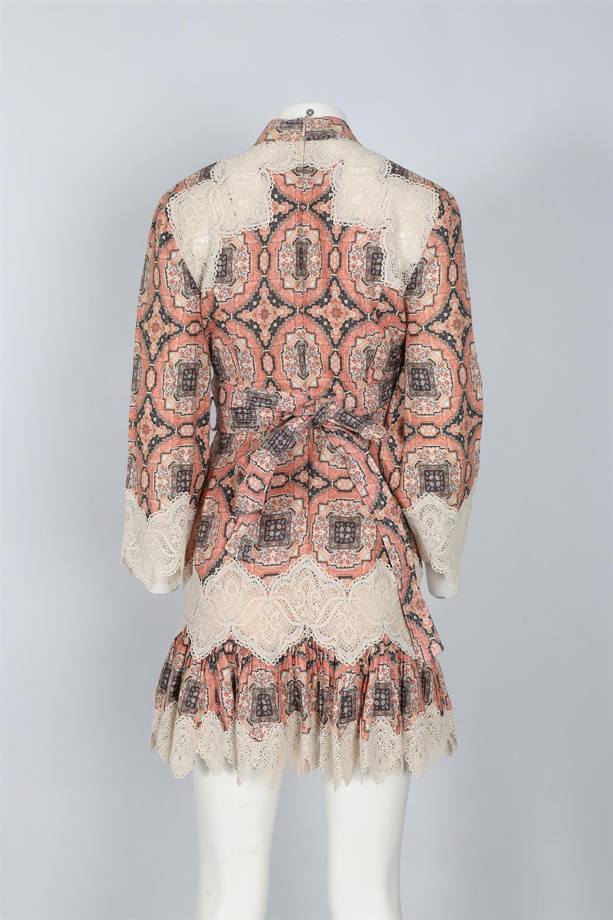 ZIMMERMANN ORANGE LINEN MINI DRESS UK 10 - Image 4