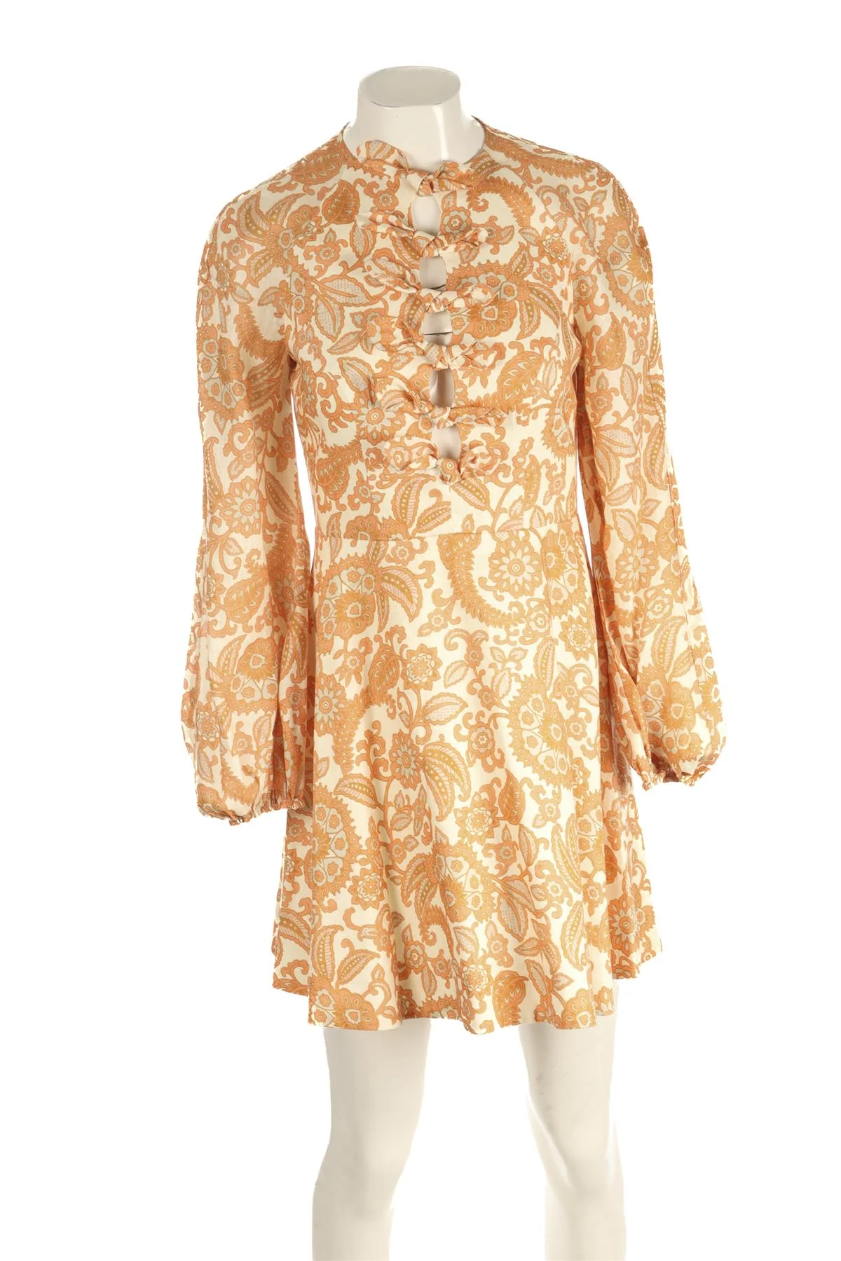 ZIMMERMANN ORANGE LINEN MINI DRESS UK 10 - Image 2
