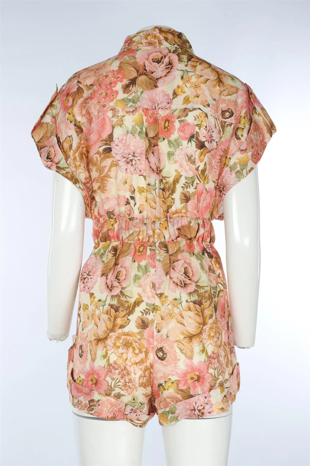 ZIMMERMANN PINK LINEN PLAYSUIT UK 14 - Image 4